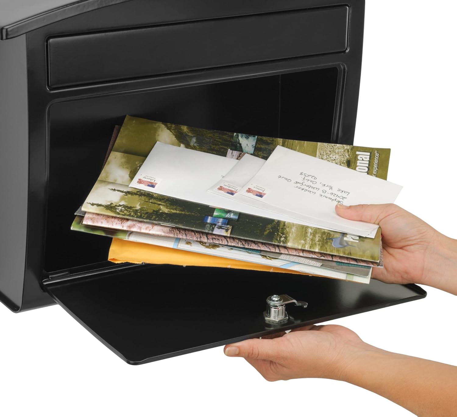 Architectural Mailboxes Dal Rae Galvanized Steel, Locking, Wall Mount Mailbox, 2562B-10, Black, Medium Capacity
