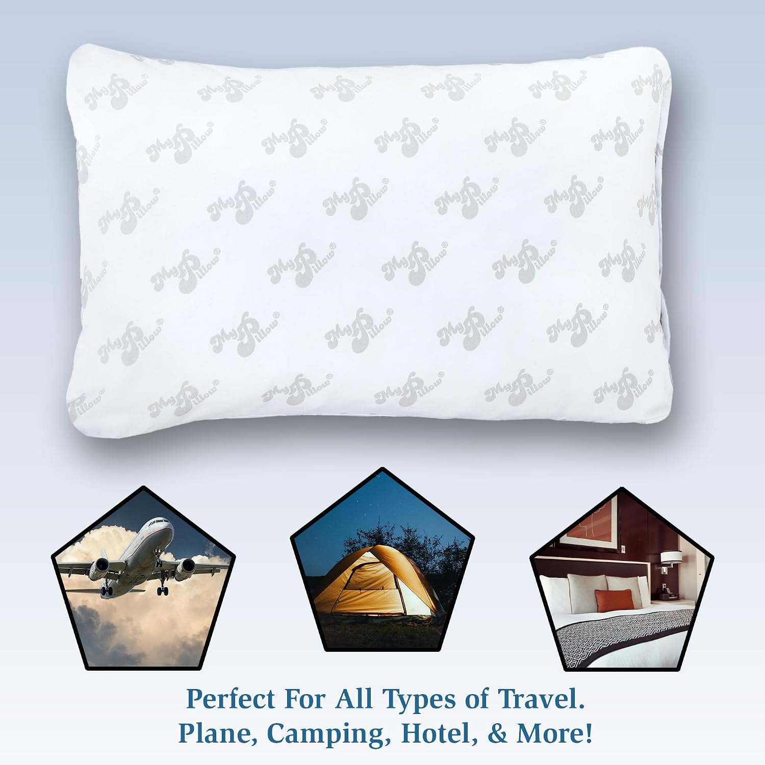 MyPillow Go Anywhere, Multi Use, Travel Pillow 12" x 18"