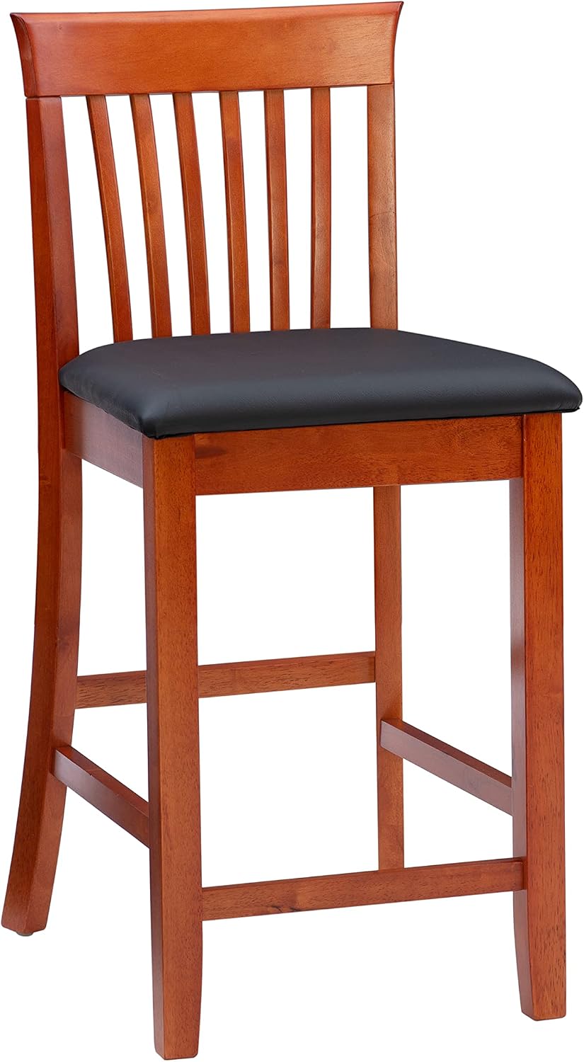 Linon Torino Collection Craftsman Counter Stool, 17.25"W x 19.5"D x 37"H, Black