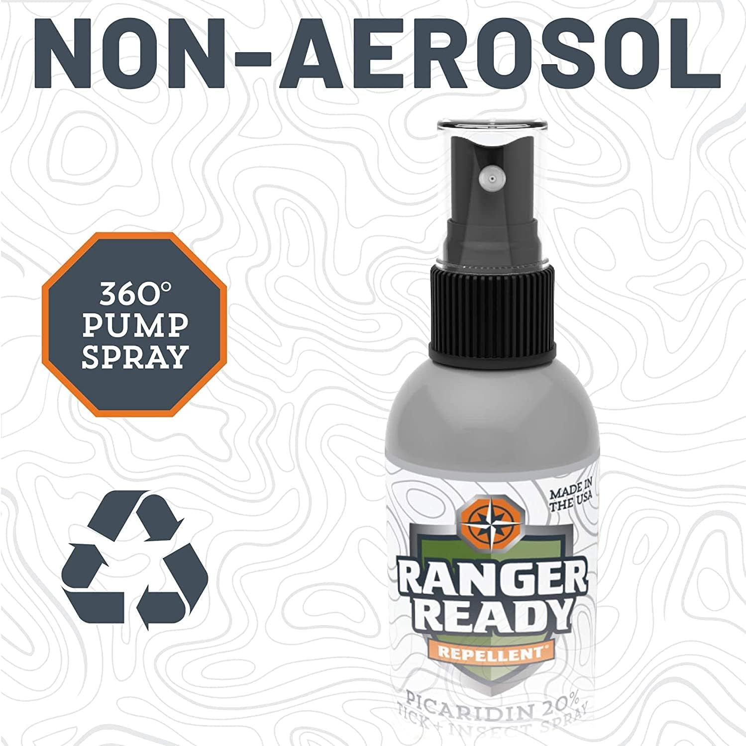 Ranger Ready Repellents Picaridin Insect Repellent Spray with Scent Zero - Mosquito Repellent and Tick Spray (8 oz., Pack of 1)