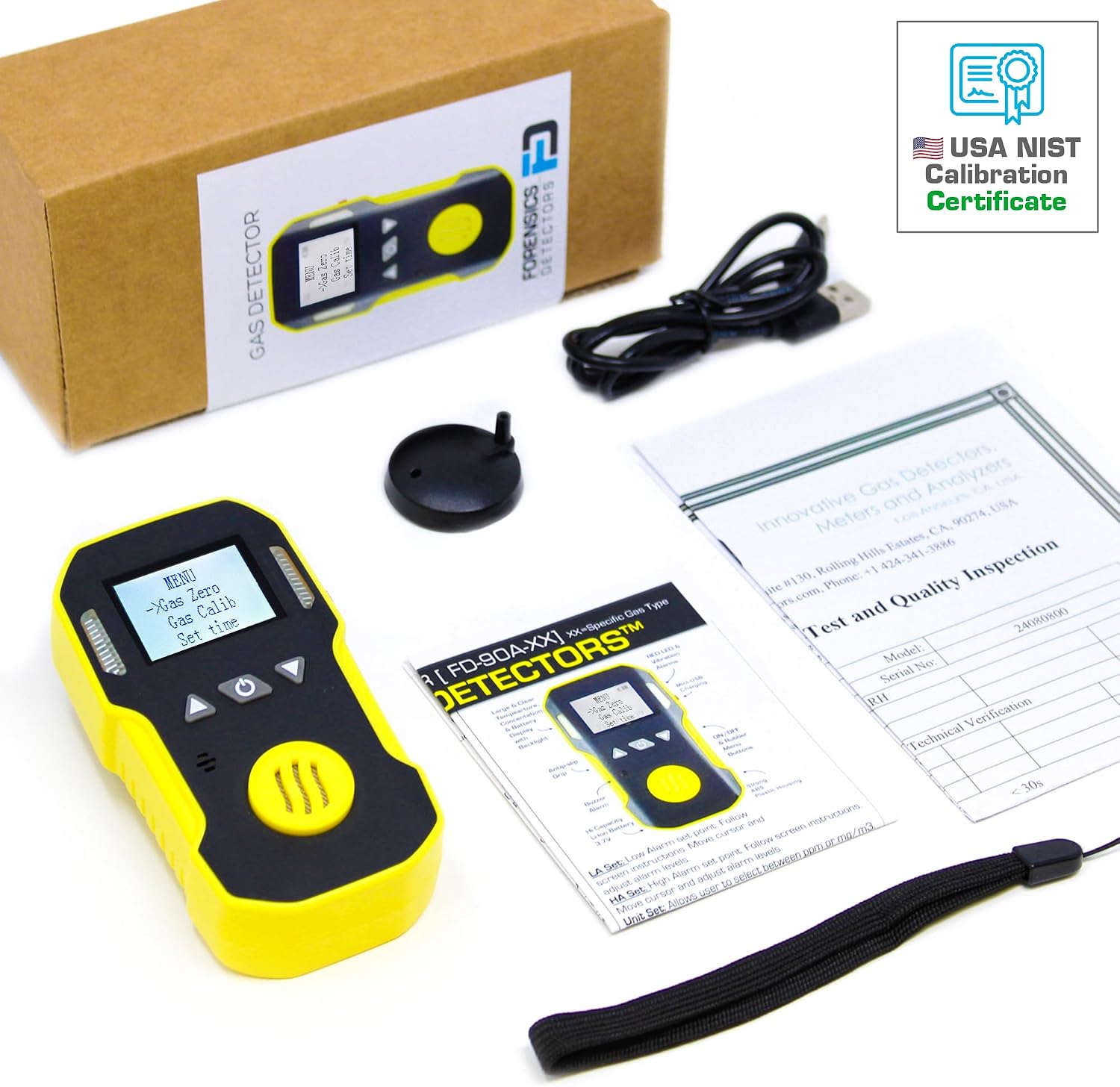 Carbon Monoxide CO Meter by Forensics | USA NIST Calibration | Dust & Explosion Proof | USB Recharge | Sound