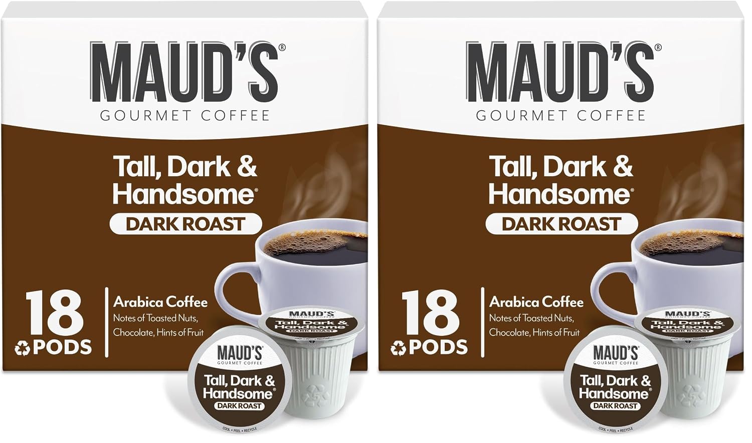 Maud's Dark Roast Coffee Pods, 100ct | Dark Roast Coffee in Single Serve Pods – Compatible with Keurig Coffee Makers