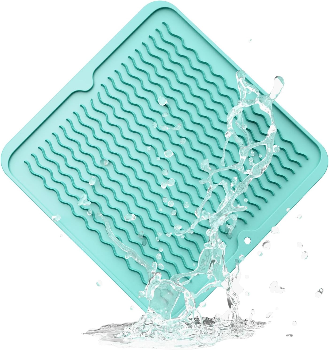 ZLR Silicone Dish Drying Mat for Kitchen Counter, Eco-Friendly Fast Dry Dish Mat, Easy Clean Multi Usage Drying Matt, Heat Resistant Trivet