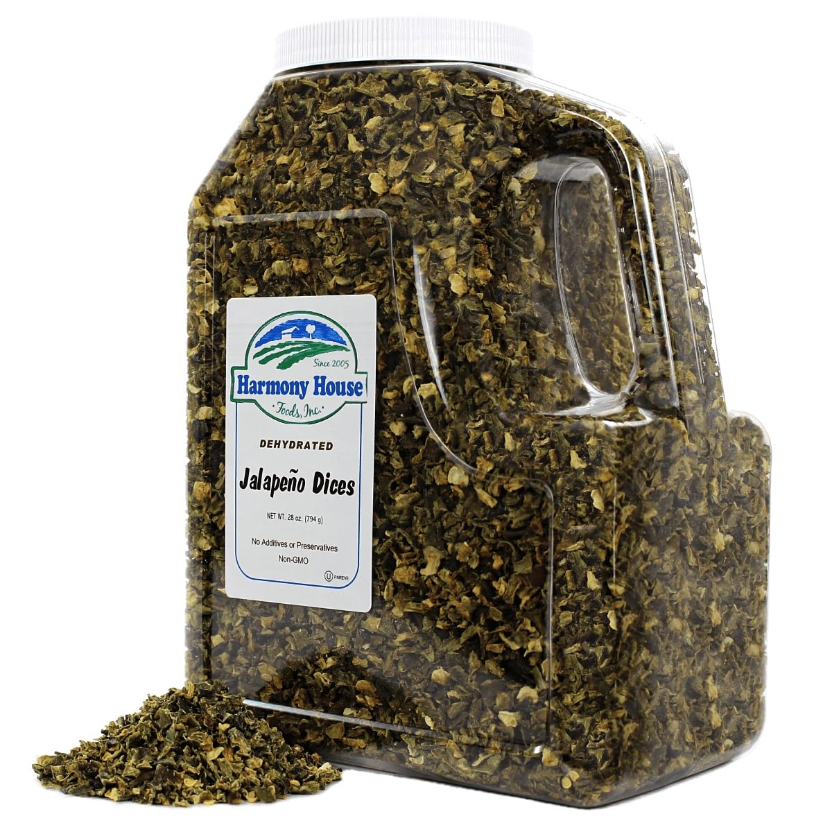 Harmony House Dried Jalapeno Peppers – Dehydrated Peppers For Cooking, Camping, Emergency Supply and More, 6 oz, Quart Jar
