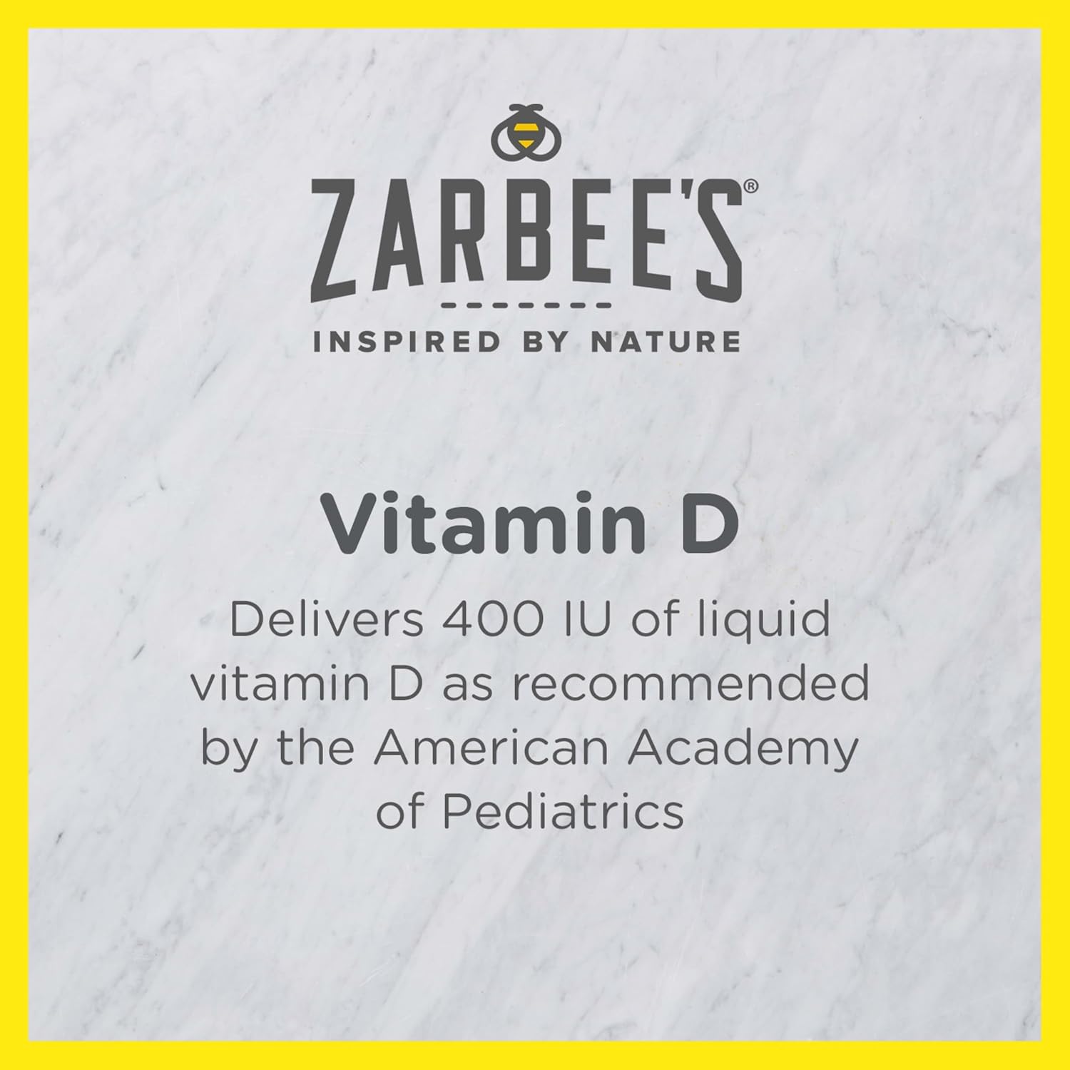 Zarbee's Baby Vitamin D Drops, 400 IU per Drop, with Dropper, 0.47 fl oz