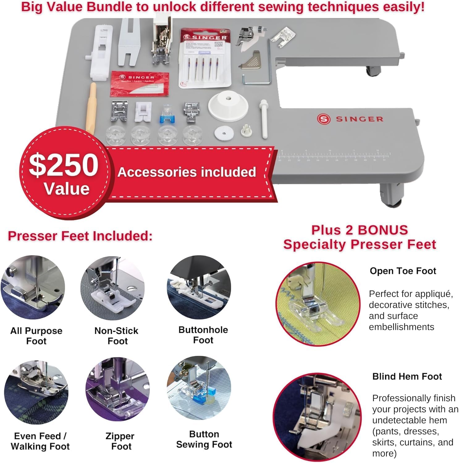 SINGER® Heavy Duty 4452 (Grey) High Speed Sewing Machine + Accessories | 32 Built-In Stitches Deliver 110 Stitch Applications | 50% More Power for Thick Fabrics, 1100 Stitches/Min, 1-Step Buttonhole | Accessories, 32 Built-In Stitches Deliver 110 Stitch…