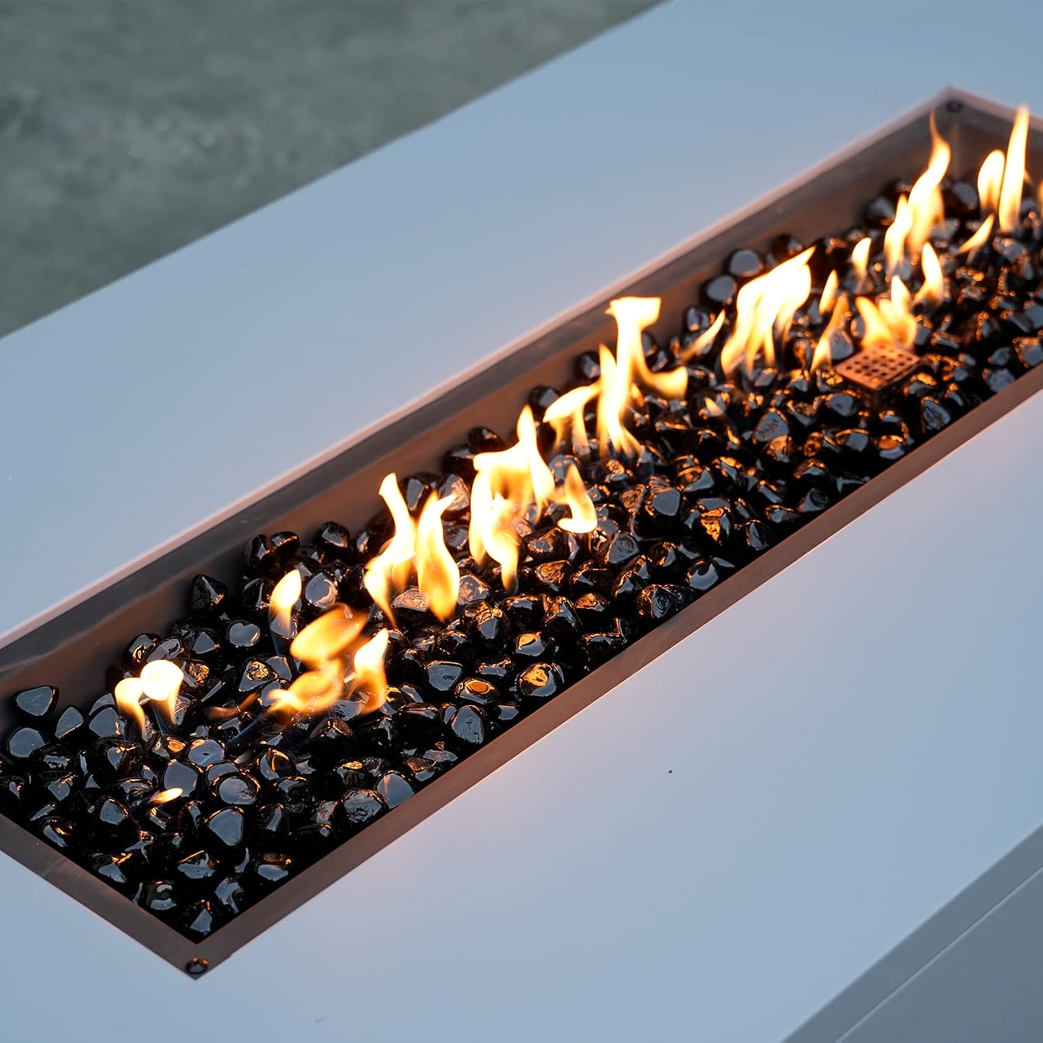 Mr. Fireglass 10 Pounds 1 Inch Diamond Fire Glass, High Luster Crystal Ice | Reflective Fire Pit Glass Rocks,10 lbs, For Propane & Natural Gas Fire Pits Table Fireplace & Lanscape