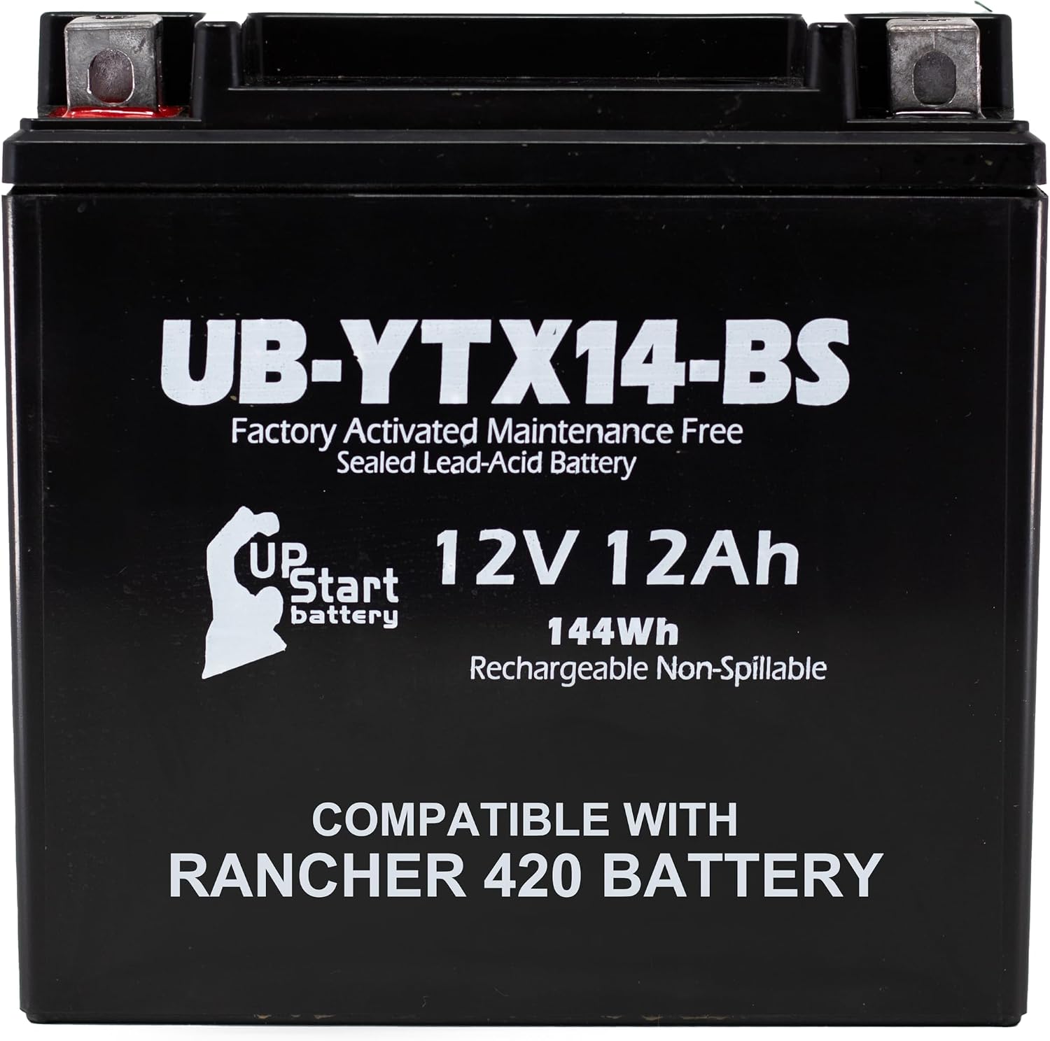 YTX14-BS 12V 12Ah Replacement for Honda Rancher 420 Battery | 2007-2022 Replacement Universal Sealed Lead Acid Battery TRX420 Fourtrax 4x4 2x4 420CC