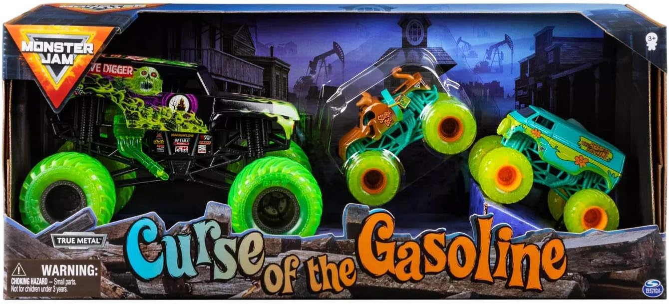 Monster Jam Curse of the Gasoline Diecast Car 3-Pack