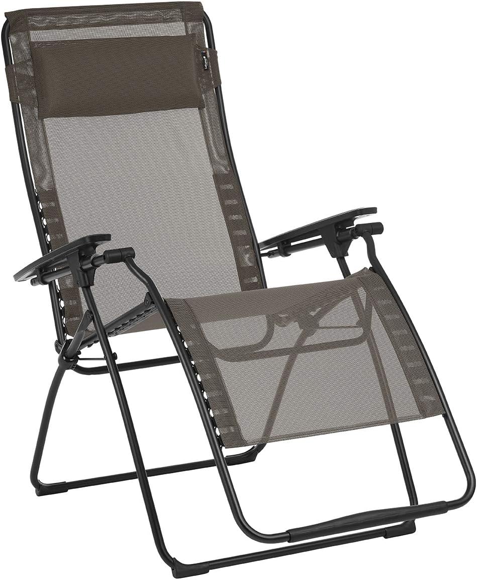 Lafuma Futura Series Patio and Poolside Zero Gravity Outdoor Lounge Recliner Chair with Adjustable and Removable Headrest, Moss Green