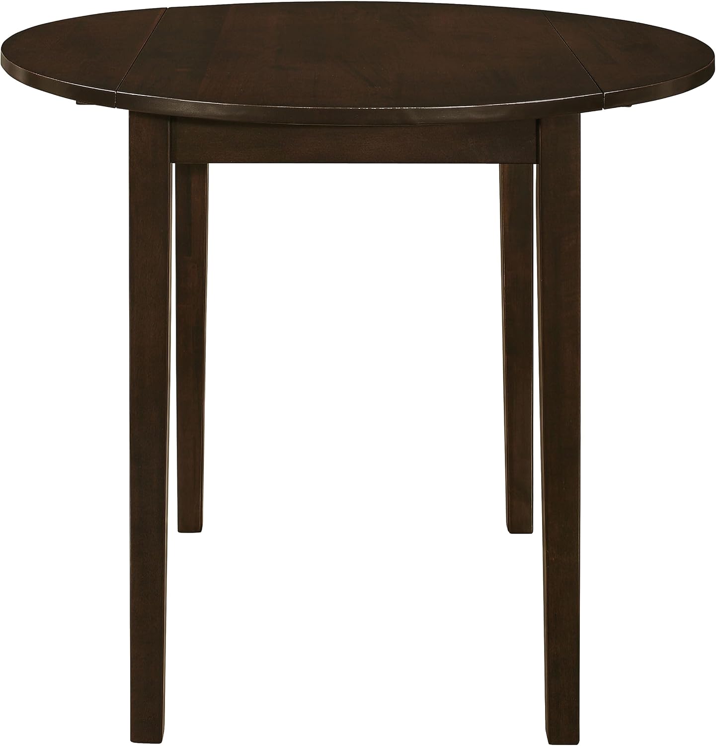 Coaster Home Furnishings 3-Piece Round Wood Dining Room Set Drop Leaf Extension Table Ladder Back Side Chairs Upholstered Seat Cushions Cappuccino