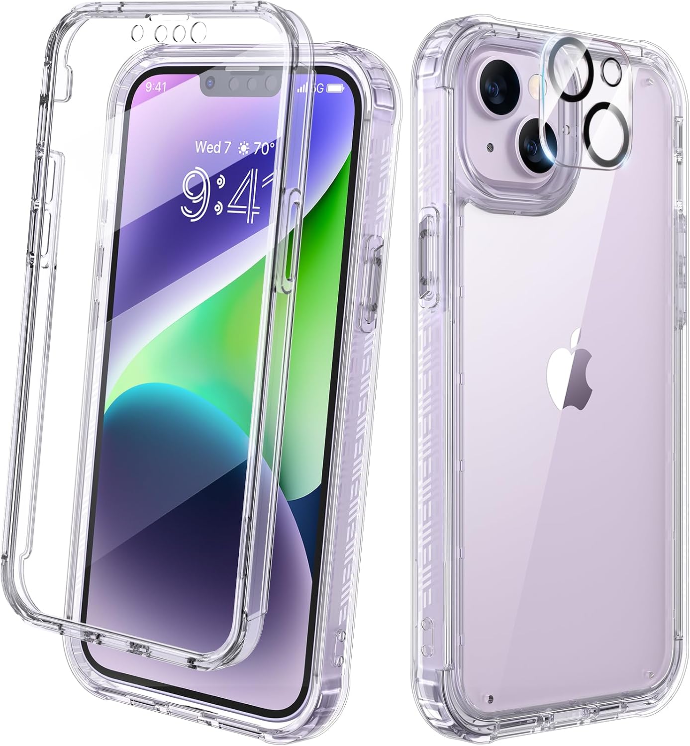 Diaclara Designed for iPhone 12 Mini Case, Full Body Rugged with Built-in Touch Sensitive Anti-Scratch Screen Protector