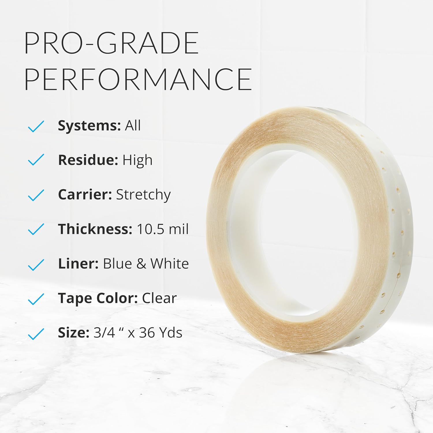Walker Tape Extenda-Bond Plus Mini Tabs 3/4" x 1 1/2", Breathable Double Sided Wig Tape for Lace Systems, Toupees, and Tape in Hair Extensions Human Hair, Long Wear Hairpiece Tape, 42 Pieces