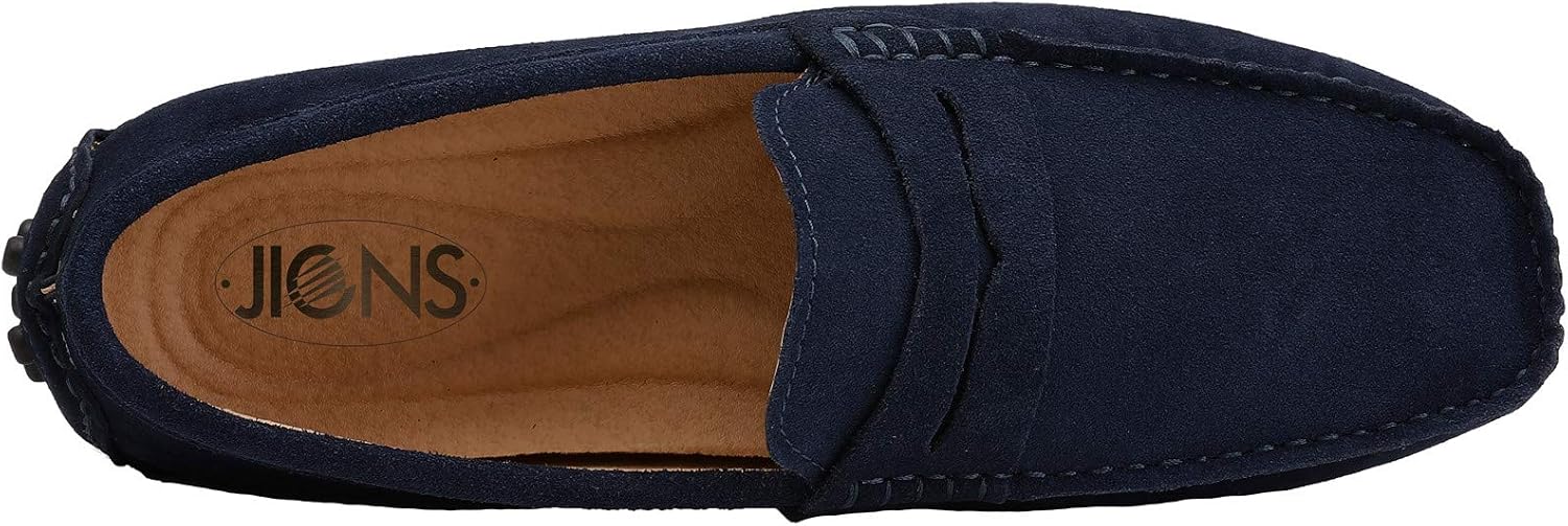 JIONS Mens Driving Penny Loafers Suede Moccasins Slip On Casual Dress Boat Shoes