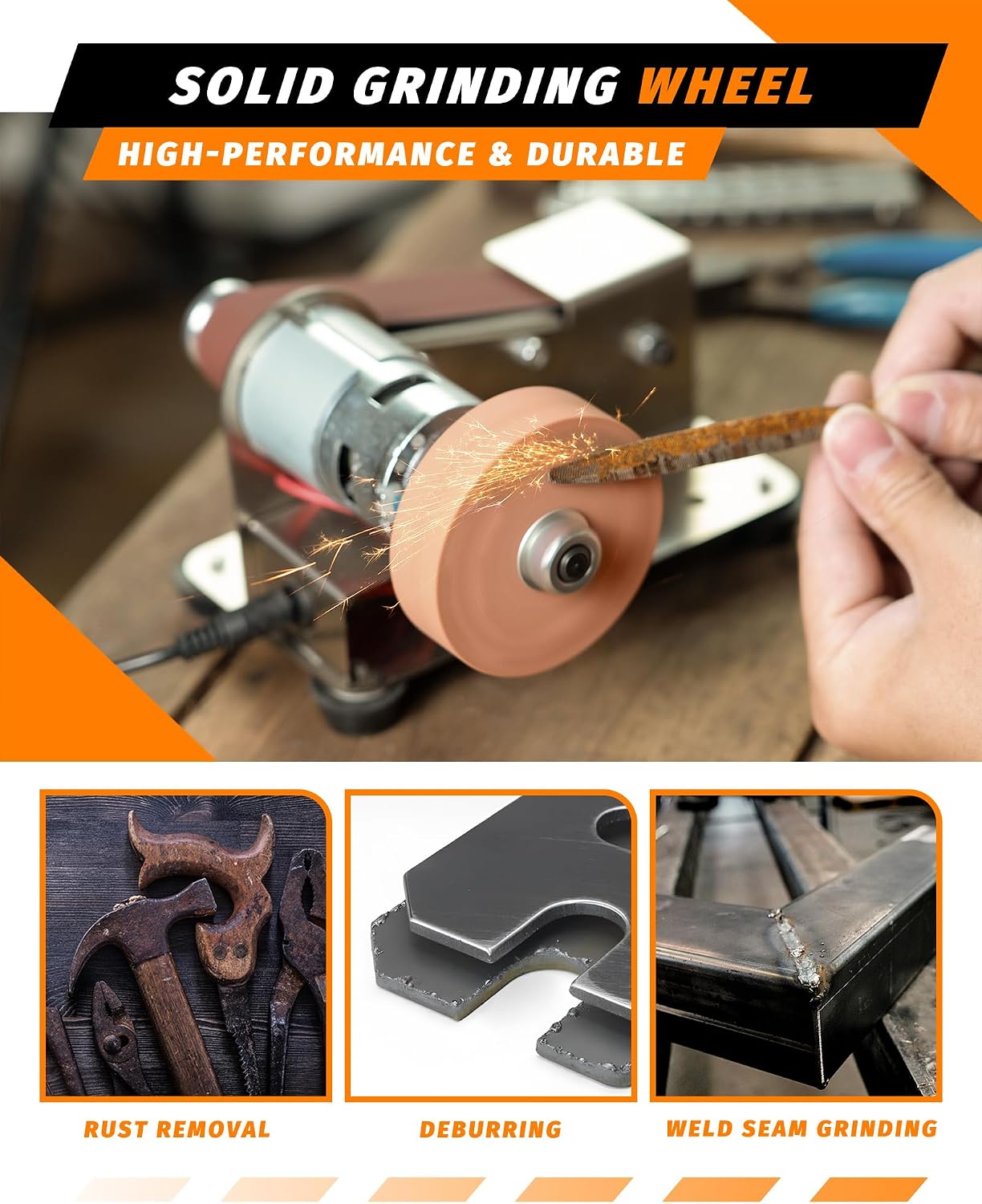 Mini Belt Sander, Electric Small Sander Knife Sharpener, 5"x6.8"x5.5" | Compact Design, Multi-Purpose, Electric Powered, Knife Sharpening, Portable Sander