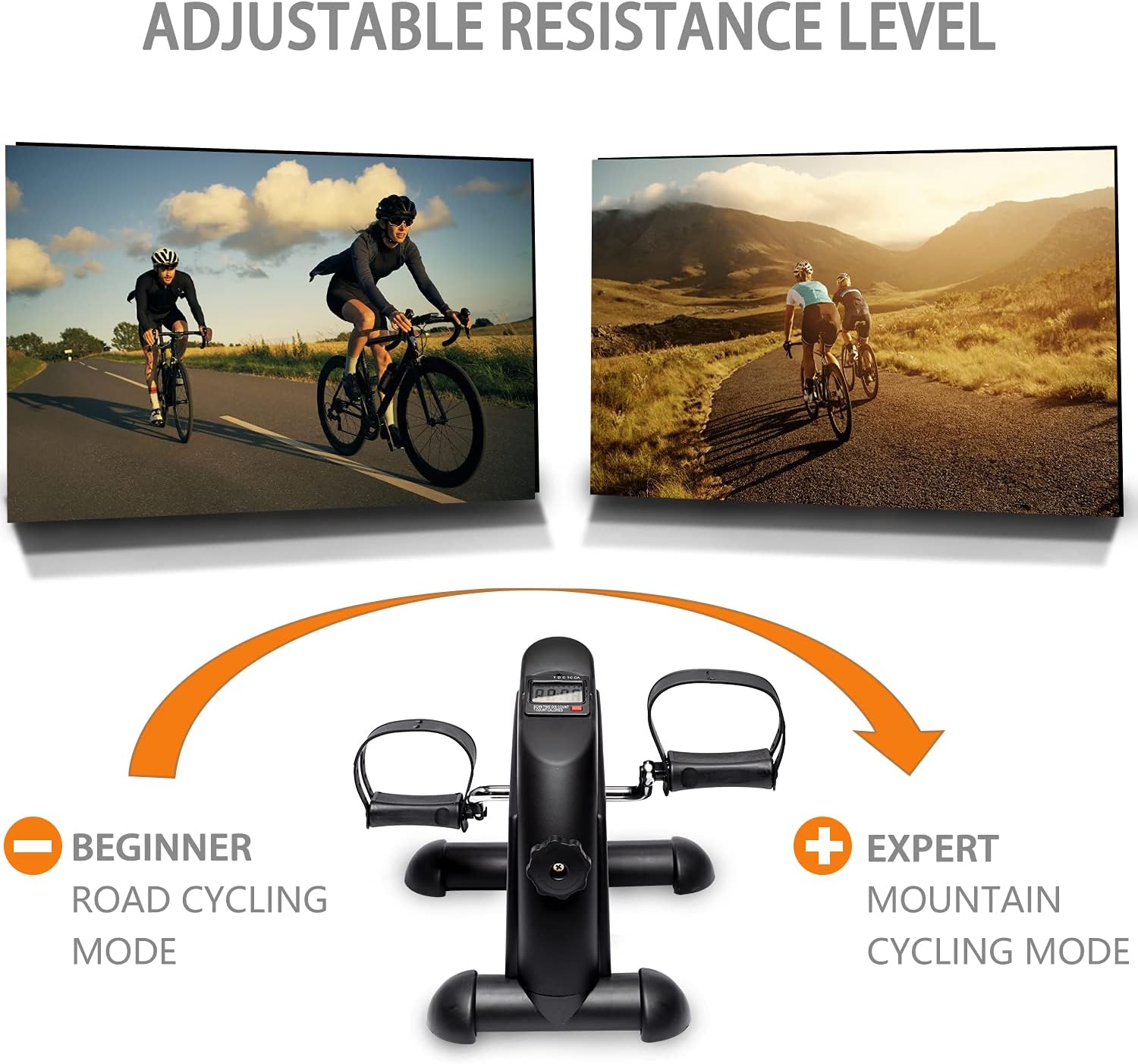 TODO Mini Exercise Bike Pedal Exerciser Foot Peddler Portable Therapy Bicycle with Digital Monitor