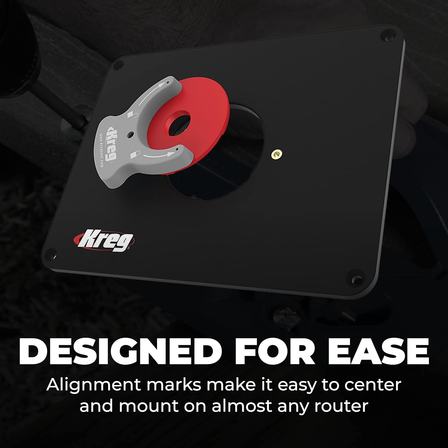 Kreg Precision Router Table Insert Plate - Predrilled for Triton MOF001 and TRA001 Routers - Level-Loc Rings - PRS4034