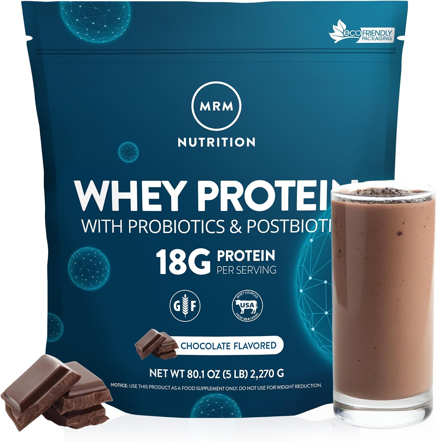 MRM Nutrition Whey Protein - Vanilla Flavored, BCAAs - 34 Servings | Microfiltered Whey Protein Isolate & Concentrate, 16 Different Probiotic Strains, & Digestive Enzymes, Gluten Free