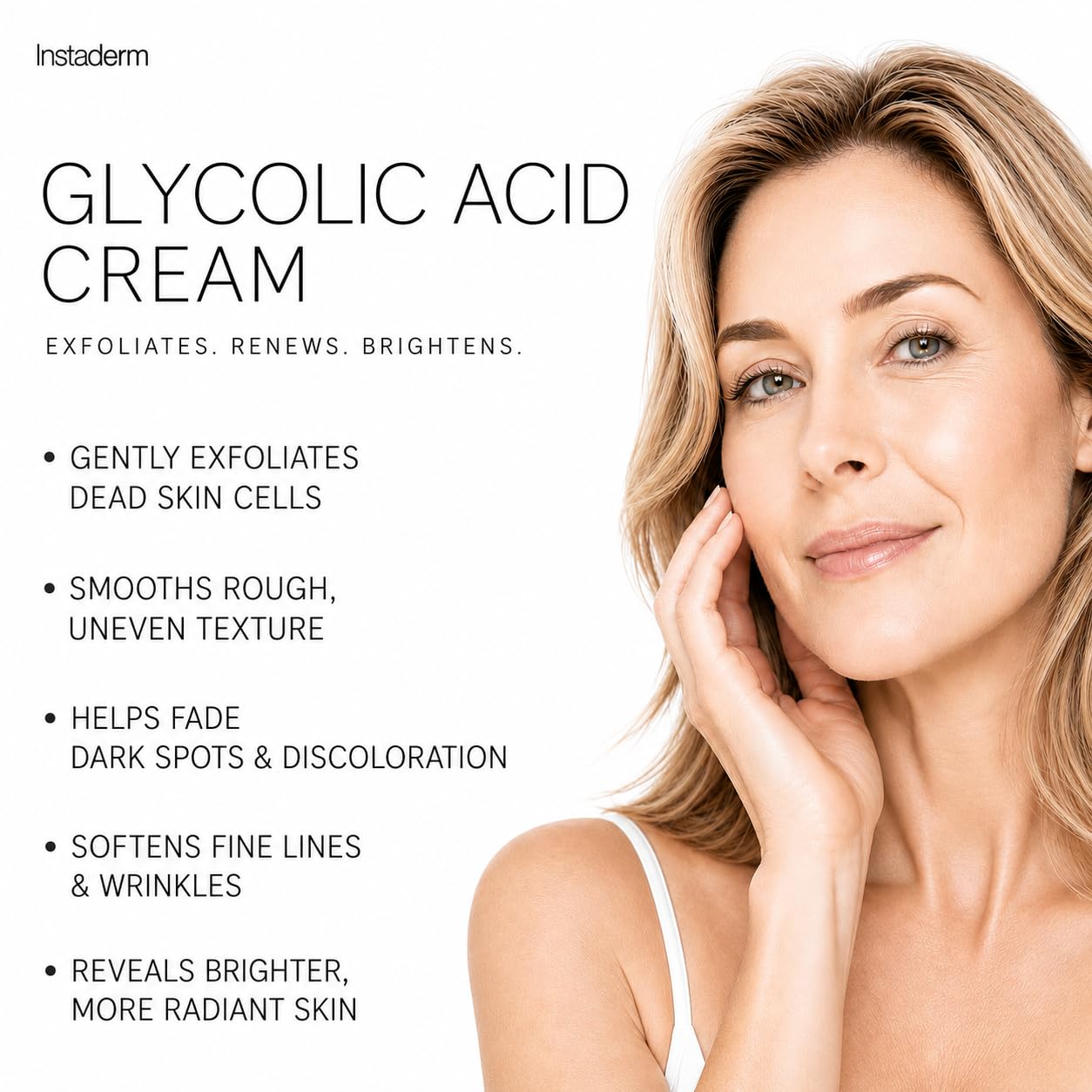Glycolic Acid 15% Anti-Aging AHA Wrinkle Cream – Reduces the Appearance of Fine Lines, Wrinkles, Age Spots & Dark Spots – Exfoliates, Smooths