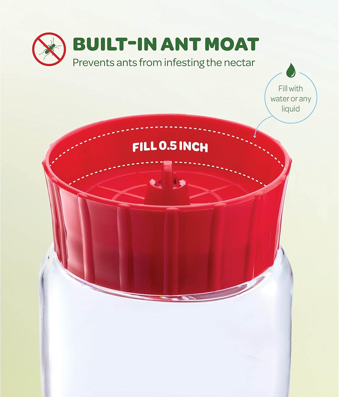 Hummingbird Feeder [Set of 2] Leakproof Clear Plastic 10 oz Wide Mouth.