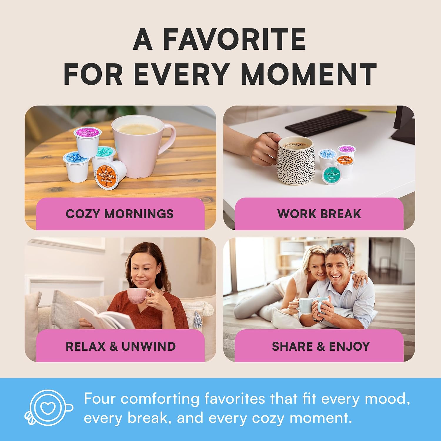 Day To Day Coffee Pods, Breakfast Blend Medium Roast, 120 Count K-Cup | Compatible with Keurig K-Cup brewers. Bulk single serve pods for everyday morning coffee at home, office or breakroom