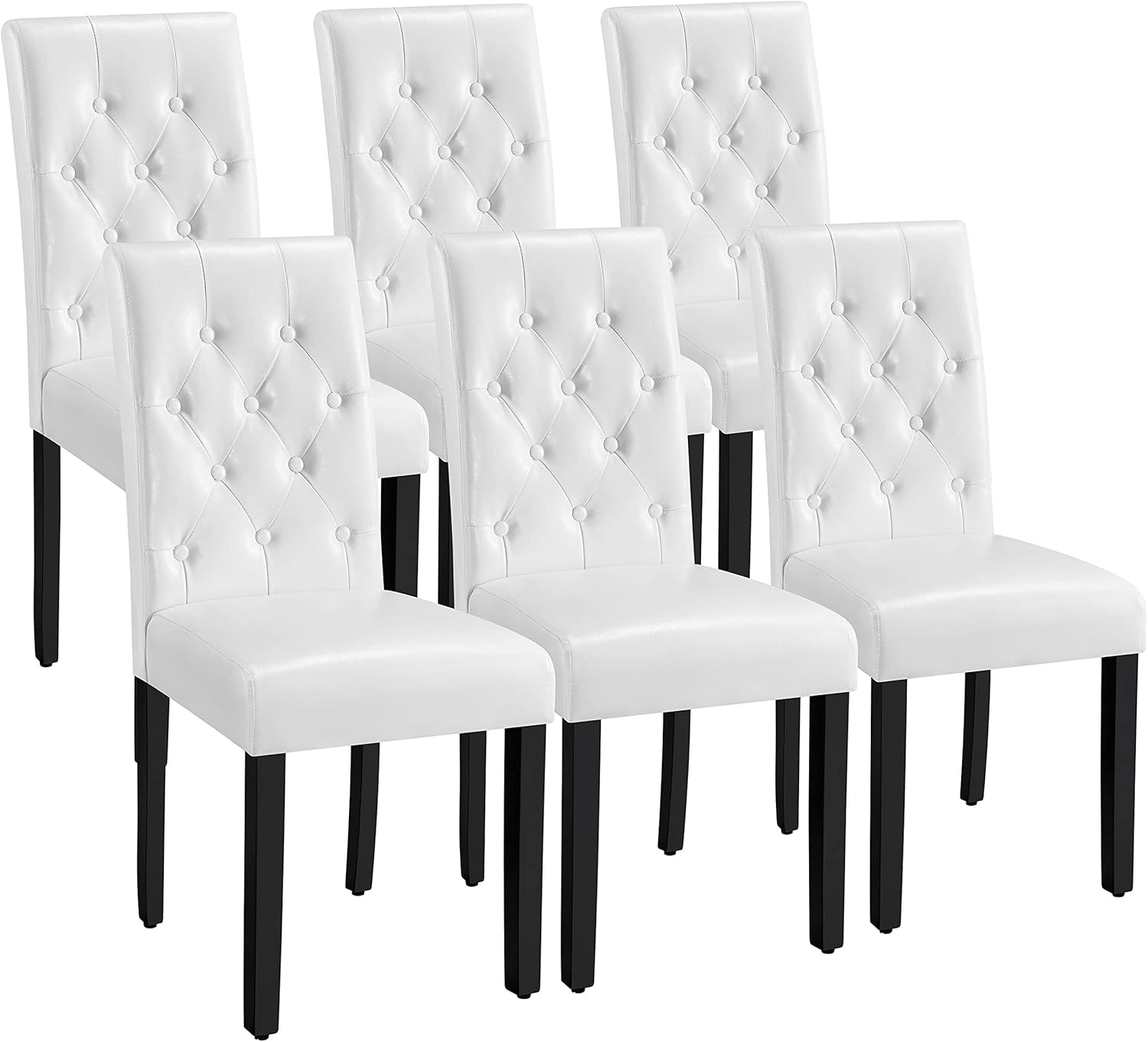 Yaheetech Dining Chairs Set of 2 Button Tufted Kitchen Chairs Brown