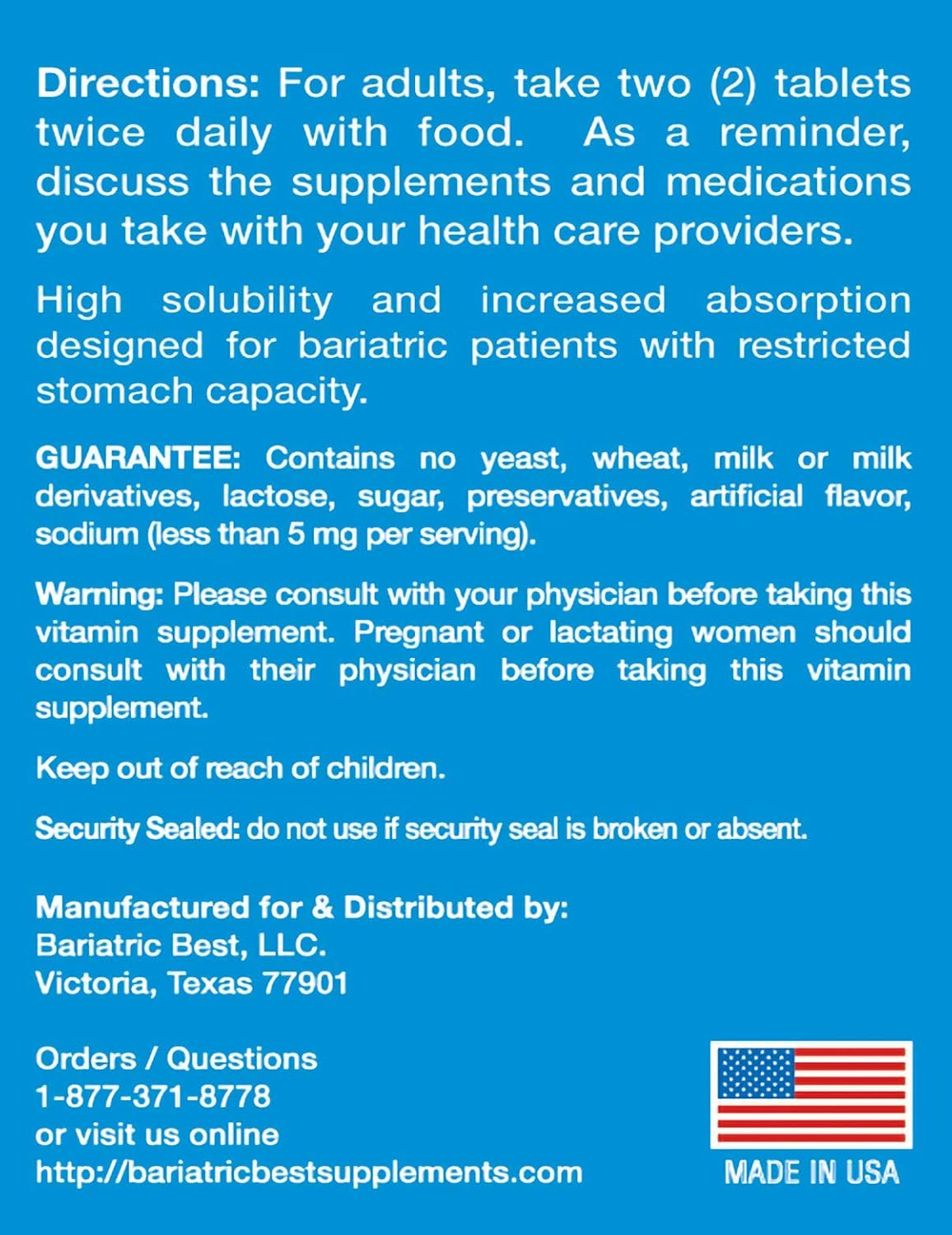 Bariatric Calcium Citrate with Vitamin D3 | 600mg | Higher Dose Than Most Competitors | Post-Bariatric Surgery | Gastric Bypass & Sleeve | ASMBS
