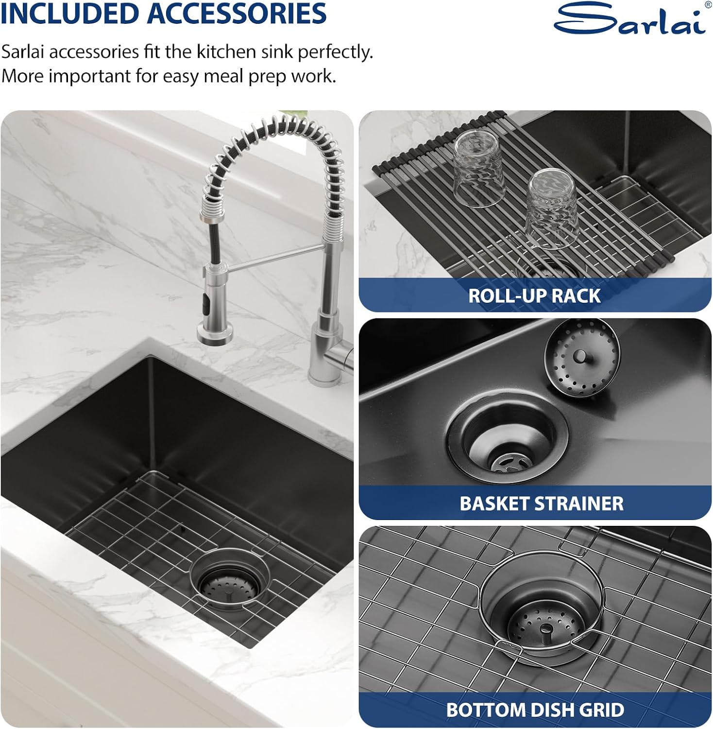 Sarlai 21 Inch Undermount Laundry Sink 21x18x12 Inch Undermount Laundry Utility Sink Deep Single Bowl 16 Gauge Stainless Steel Laundry Tub Sinks