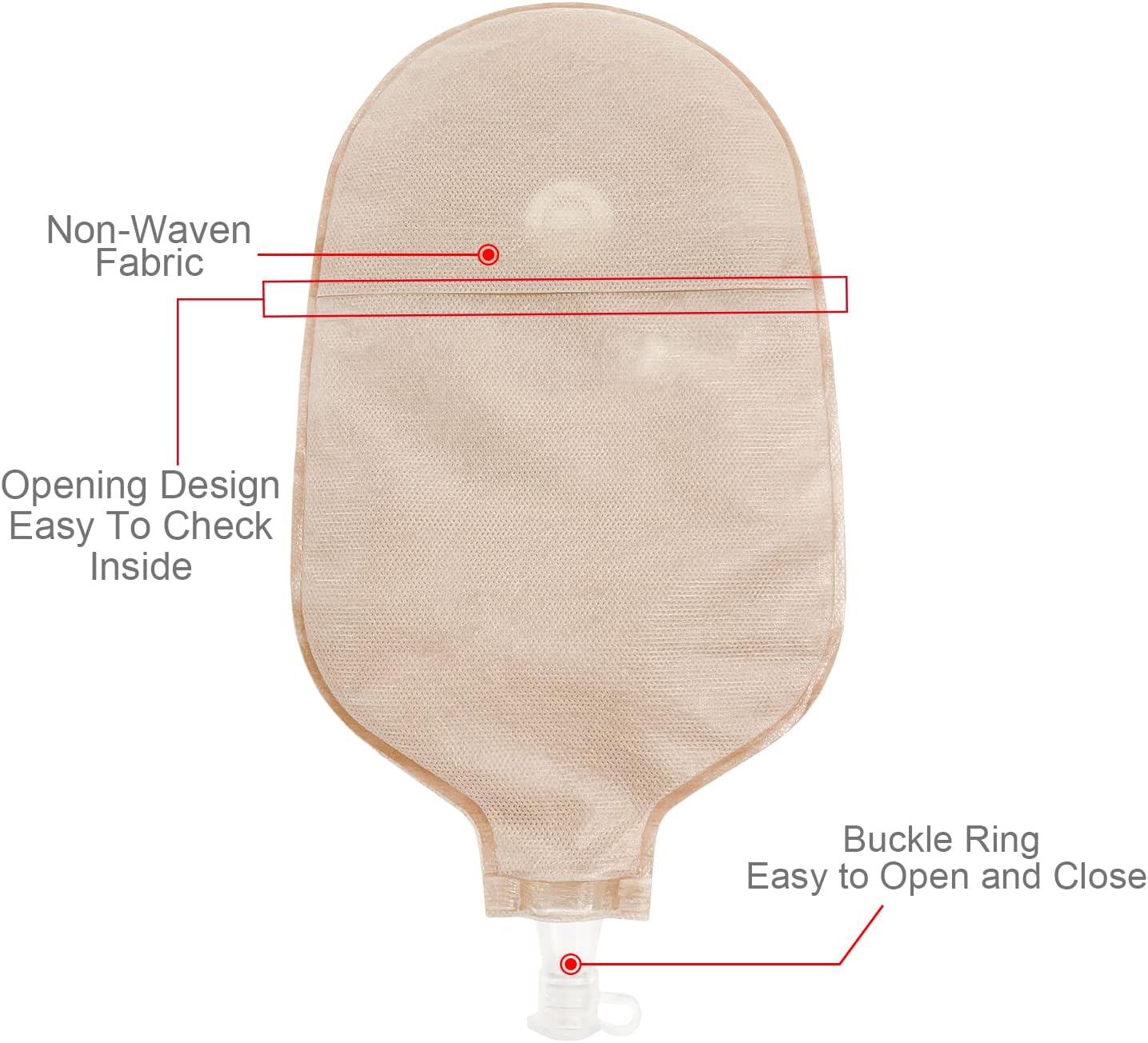 15PCS One-Piece Urostomy Bag Drainable Pouches for Ostomy | with Measure Card,Urostomy Supplies for Colostomy Ileostomy Stoma Care, Cut-to-Fit