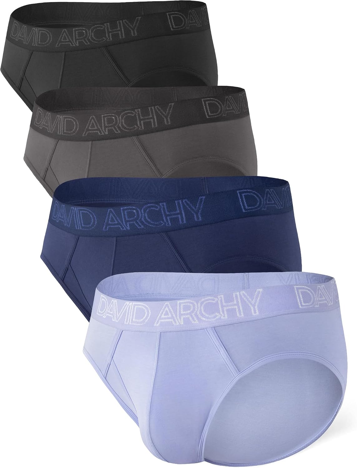 DAVID ARCHY Men's Bamboo Rayon Briefs Underwear Breathable Support Pouch