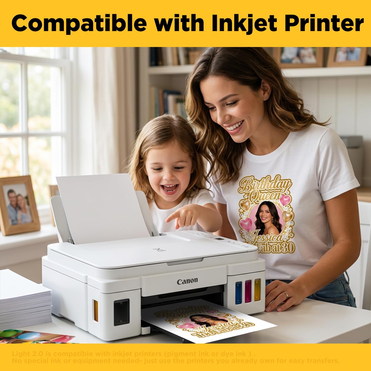 TransOurDream Heat Transfer Paper for Dark T Shirts(10 Sheets, 8.5x11),Printable HTV Heat Transfer Vinyl for Inkjet Printers