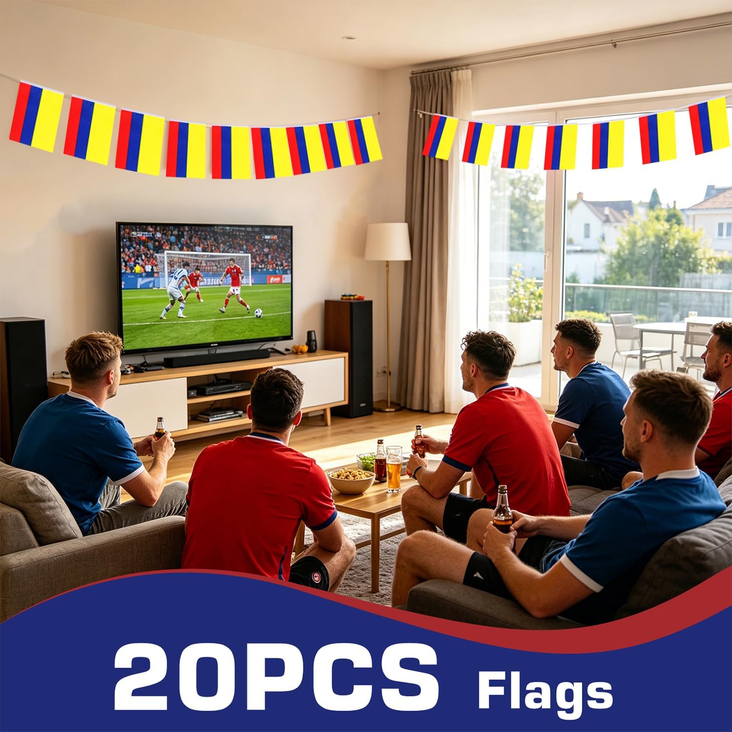Nicaragua String Flags Banner Mini Small Nicaraguans Flag Bunting Patriotic Hanging Decor,National Holiday, Sports Game, Fiesta & Themed Party,18 Feet 20 Flags