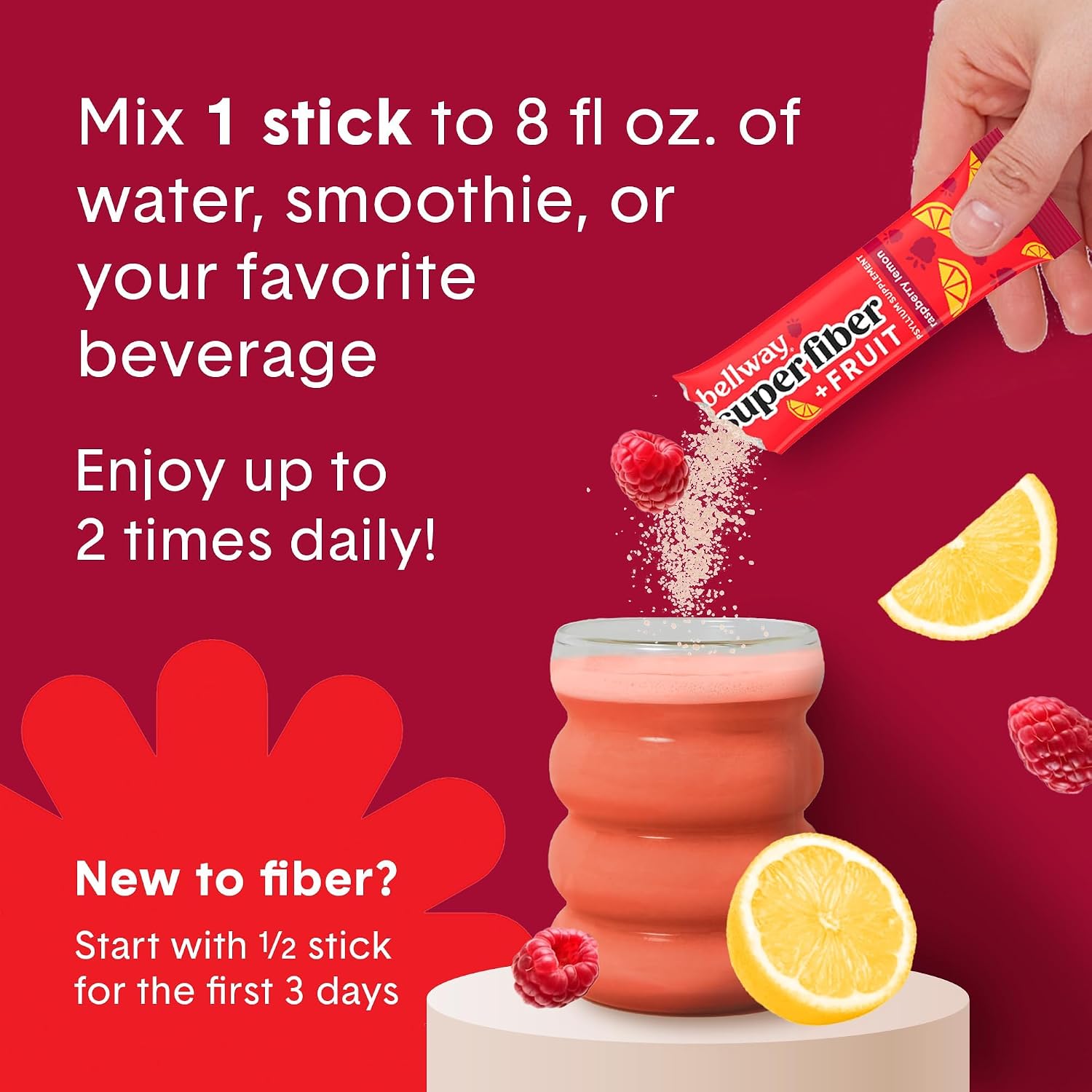 Bellway Super Fiber + Fruit, Organic Psyllium Husk Powder, Sugar-Free