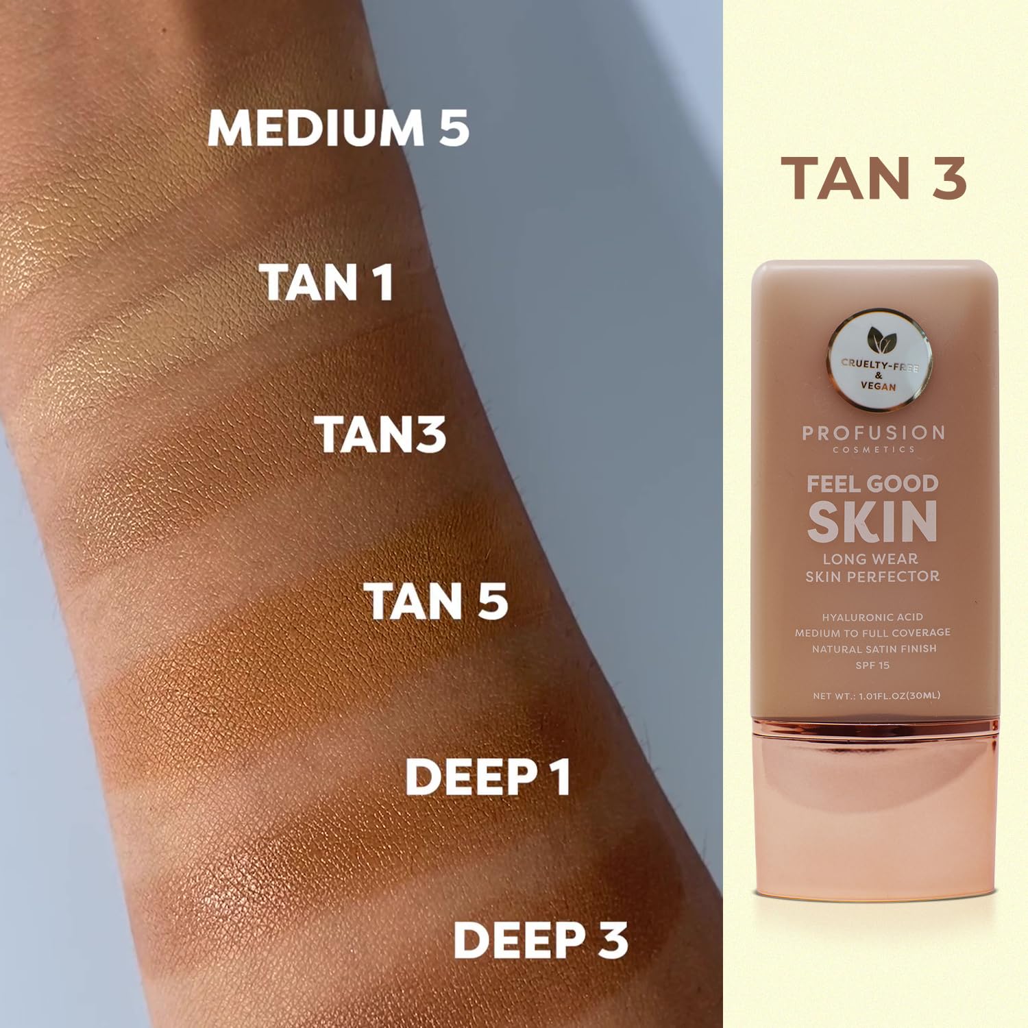 Profusion Cosmetics Lightweight Liquid Foundation for a Flawless and Elegant Radiance, Breathable Makeup that Improves Uneven Skin Tone