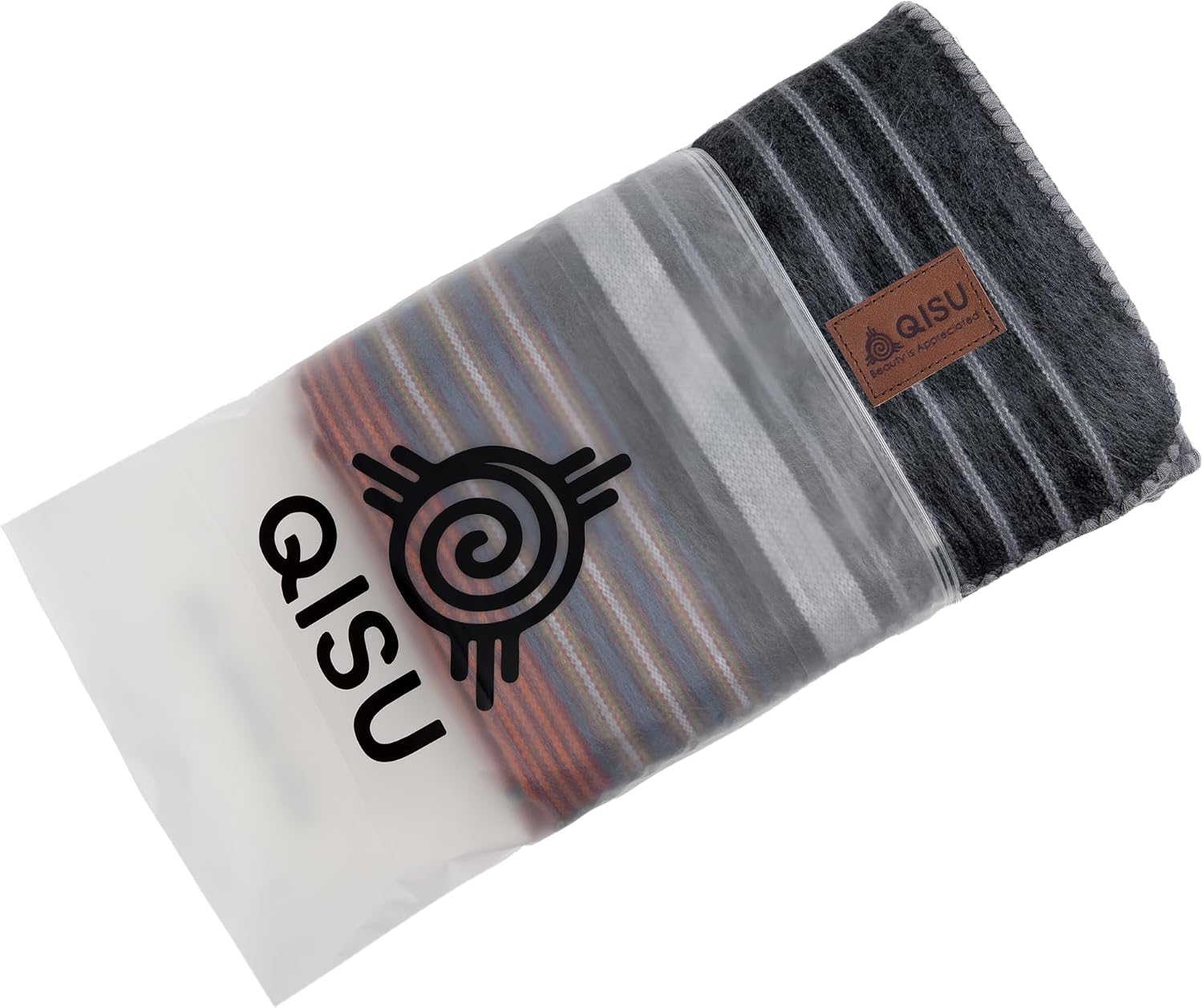 QISU Alpaca Wool Blanket Throw | Large, Beautiful, Warm, Variegated | 85 x 65 inches | Ultra-Soft, Hypoallergenic and Breathable | Non-Itchy or Scratchy Fabric (Green Variegated)