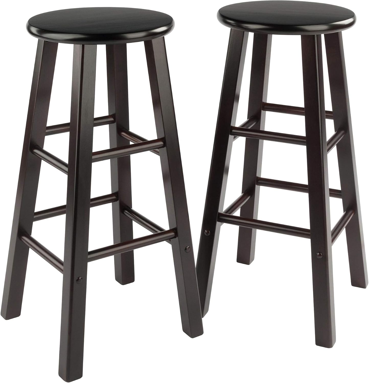 Winsome Element Counter Stools, Natural & White, 24", 2 Piece Set