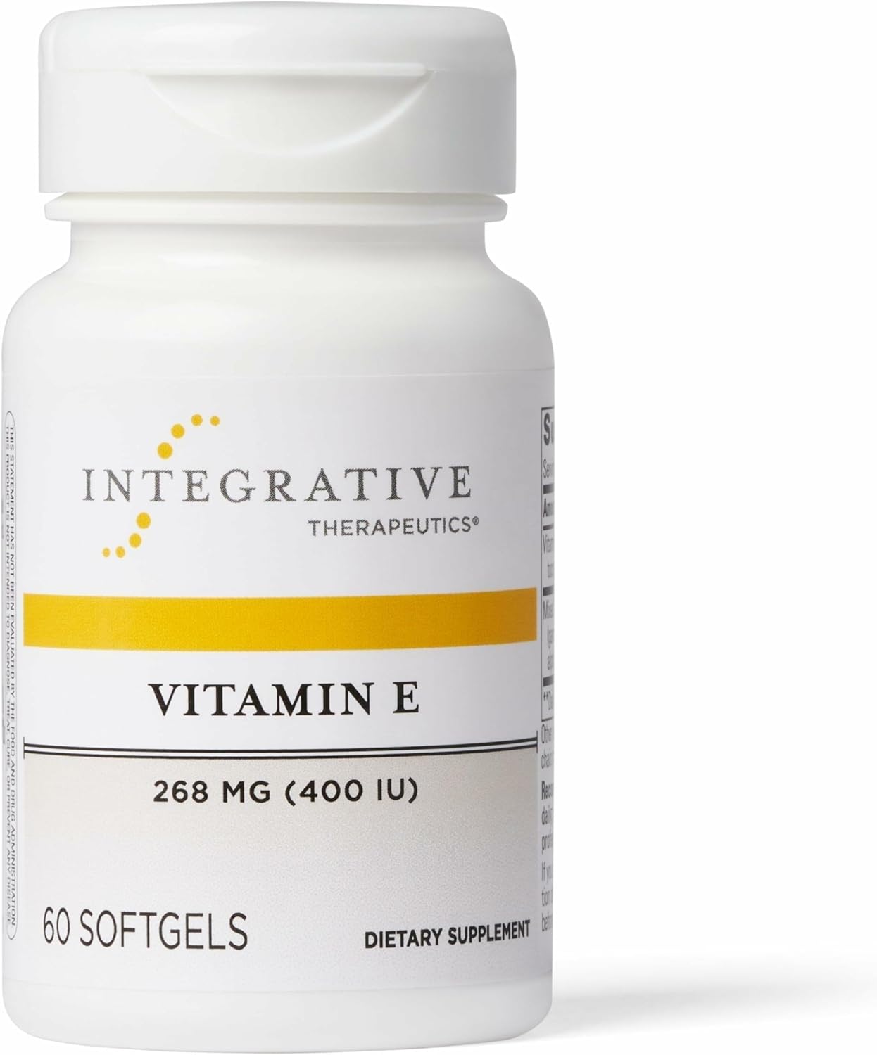 Integrative Therapeutics Vitamin E - Antioxidant Supplement for Cardiovascular Health Support* - Heart Support* - Dairy-Free & Gluten-Free - 60