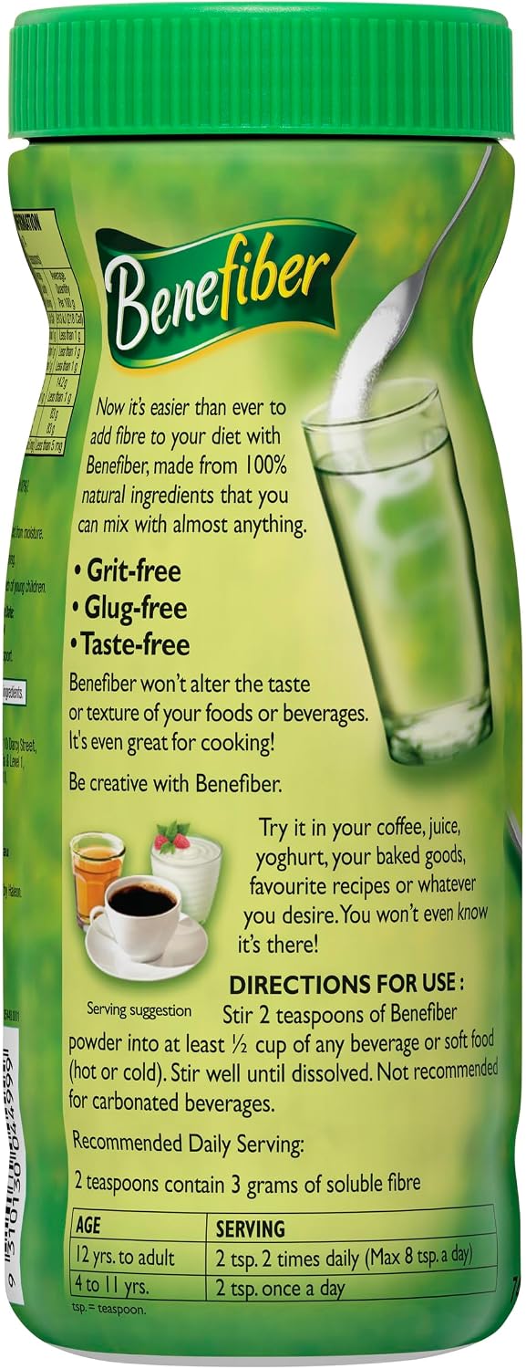 Benefiber Taste-Free, Sugar-Free Fiber Supplement Powder for Digestive Health 74 Servings 261g