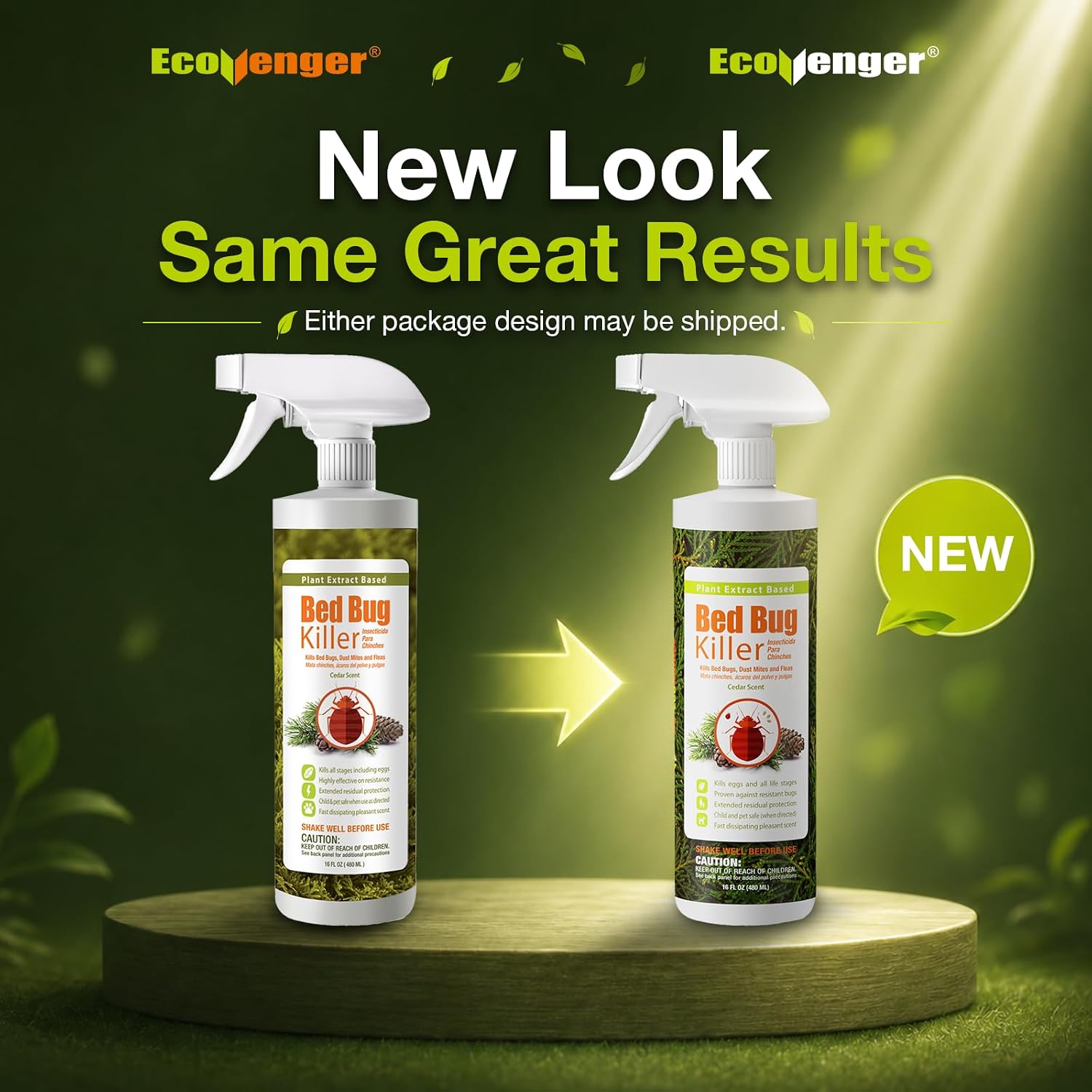 Bed Bug Killer 16 oz EcoVenger by EcoRaider, 100% Kill Efficacy, Bedbugs & Mites, Kills Eggs & The Resistant, Lasting Protection, USDA BIO-Certified, Plant Extract Based & Non-Toxic, Child & Pet Safe