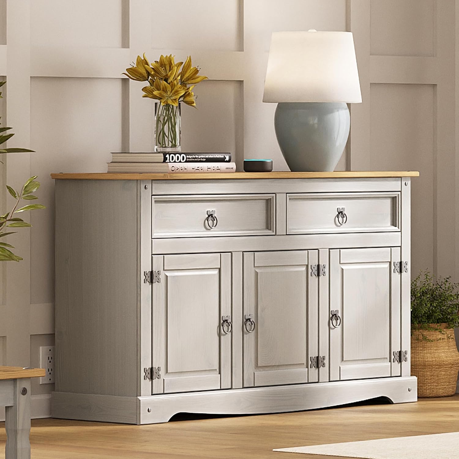 Furniture Dash Solid Wood Buffets & Sideboards 51.9" W, 16.9" D, 31.7" H - Kitchen, Bar and Liquor Cabinet, Kitchen Island, Entertainment Center