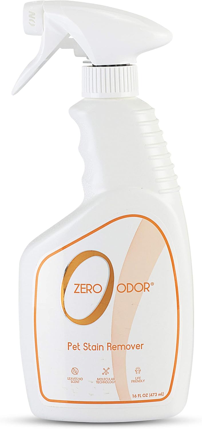 Zero Odor - Pet Stain Remover & Odor Eliminator - Permanently Remove Stain & Odor with Patented Technology Best for Carpet, Furniture, Floors