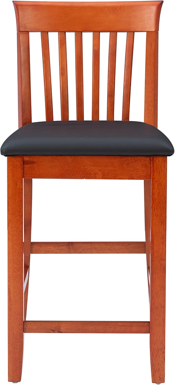Linon Torino Collection Craftsman Counter Stool, 17.25"W x 19.5"D x 37"H, Black