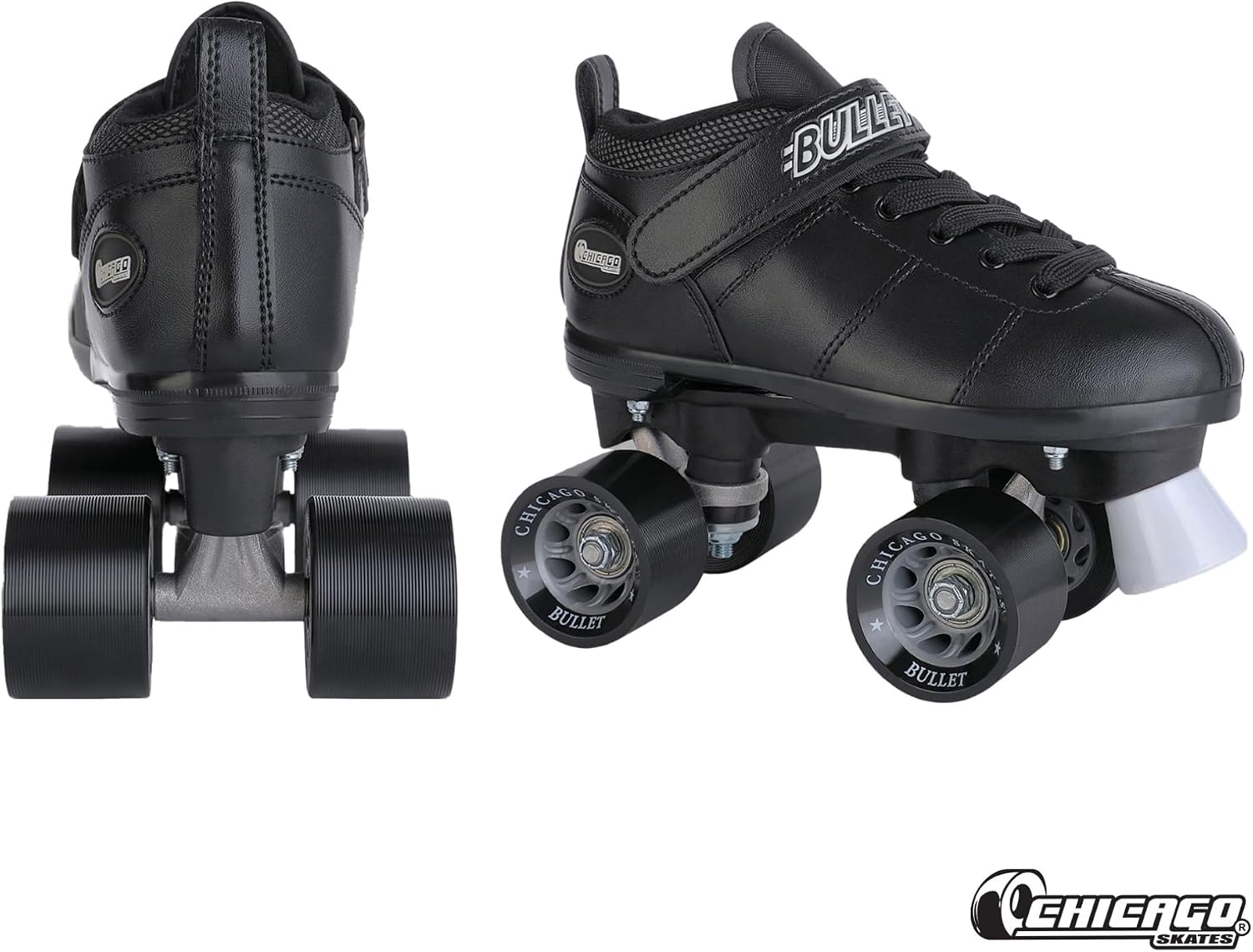 Chicago Skates Bullet Speed Roller Skates – Adjustable Quad Roller Skates Women Men, Durable Skates, Top Performance with Front Stopper, 62mm Urethane Wheels, Low-Cut Ankle Boot, Indoor Outdoor Toys