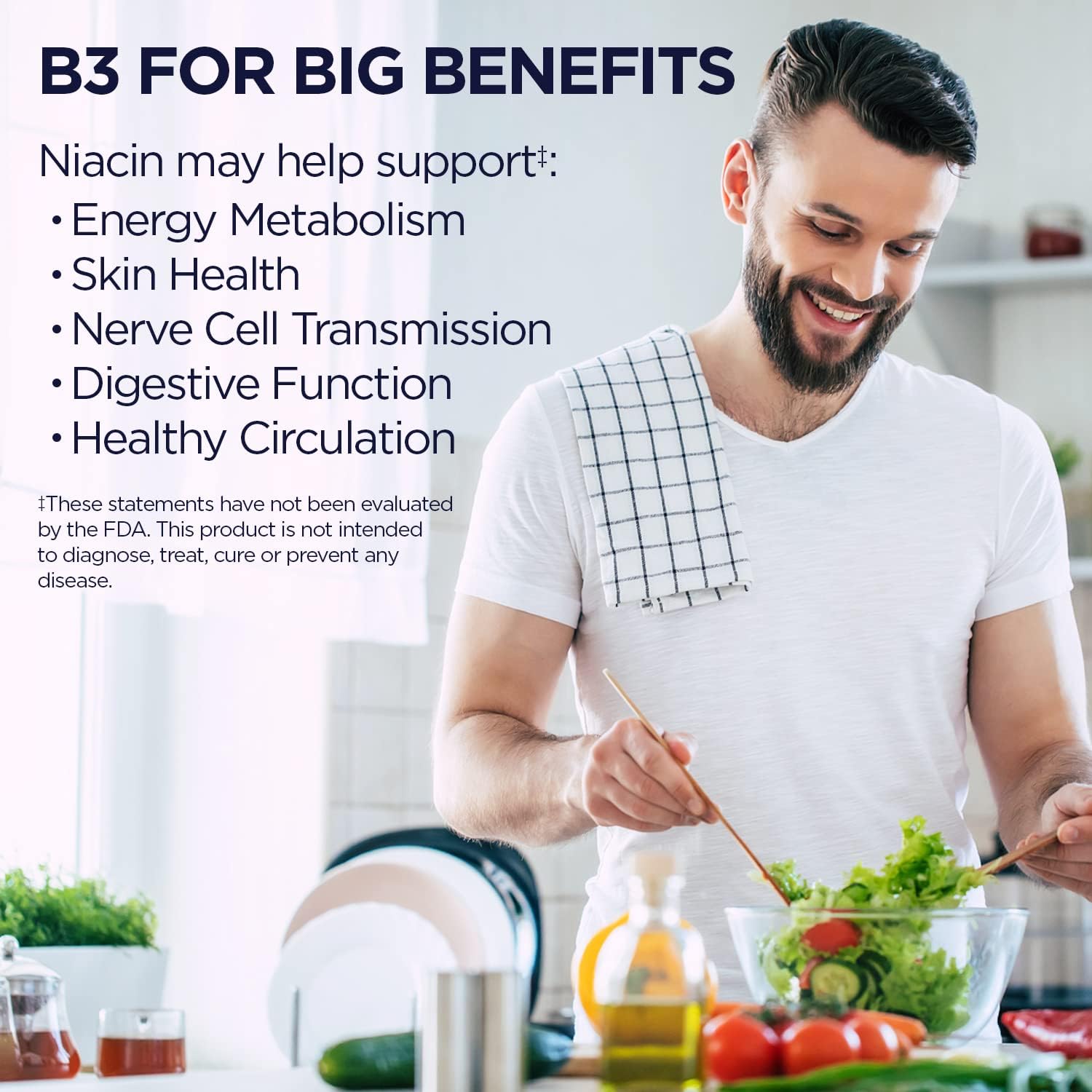 Kal 50 Mg Niacin Tablets, 200 Count | Healthy Metabolism, Skin, Nerve & Digestive Support - Vitamin B3 - 200 Servings - Vegetarian, Lab Verified