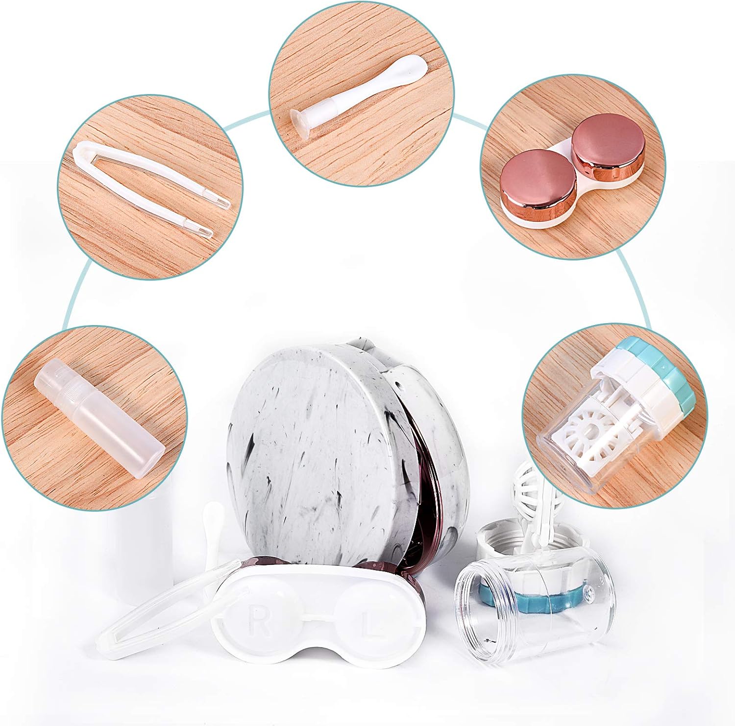 Lasiyanor Contact Lens Travel Kit with Cleaner Washer