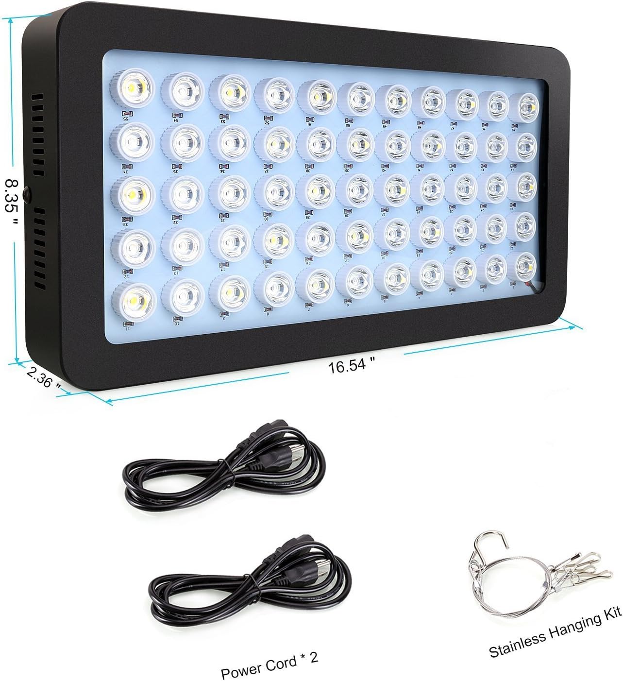ARKNOAH LED Aquarium Light 165W, Full Spectrum Dimmable | Adjustable Brightness 10-100% for Fresh and Saltwater Tanks