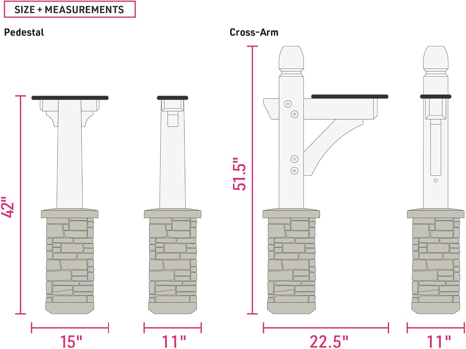 Premium Mailbox Post Set (Cross-Arm, Classic White)
