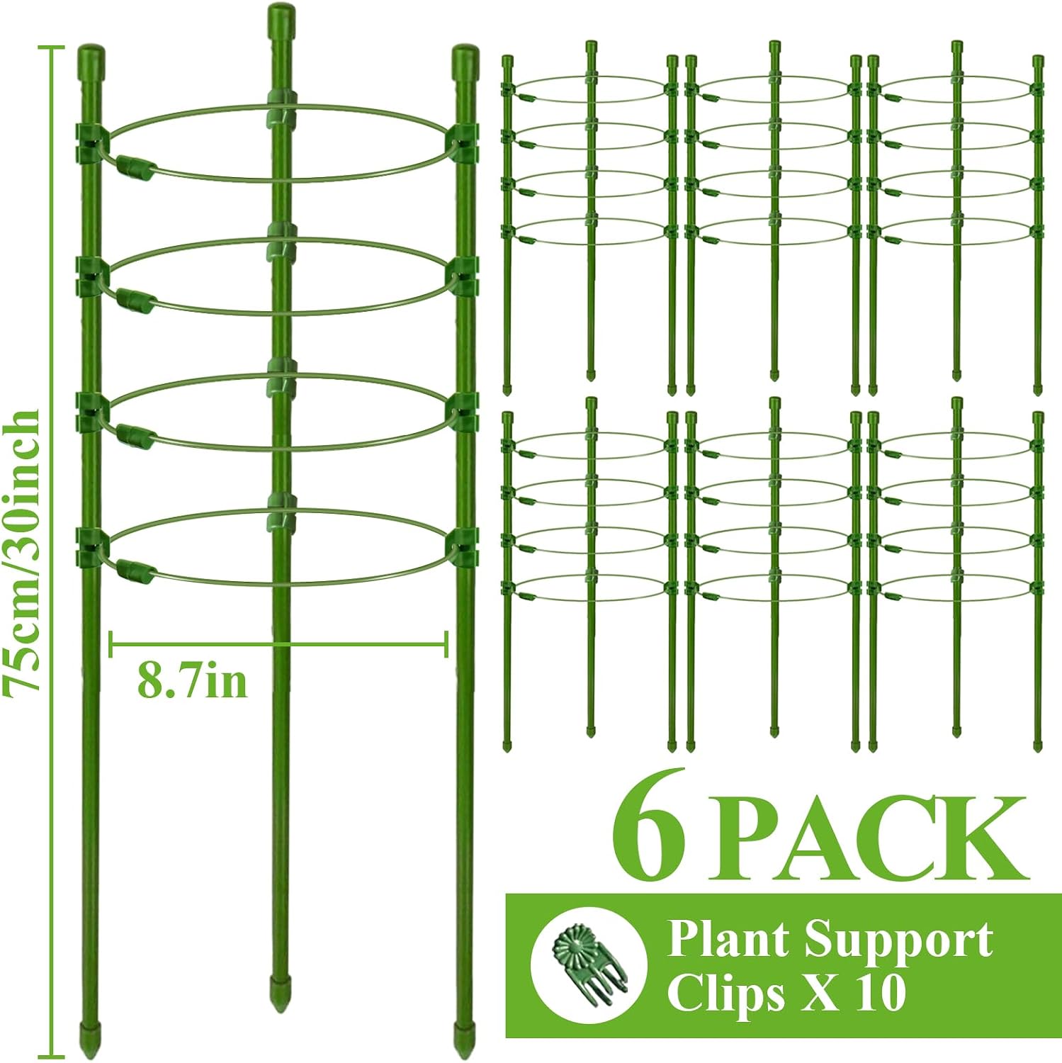 Legigo 3 Packs Plant Support Cages Tomato Cage for Garden- 18 Inch Adjustable Garden Cucumber Trellis Plant Stakes