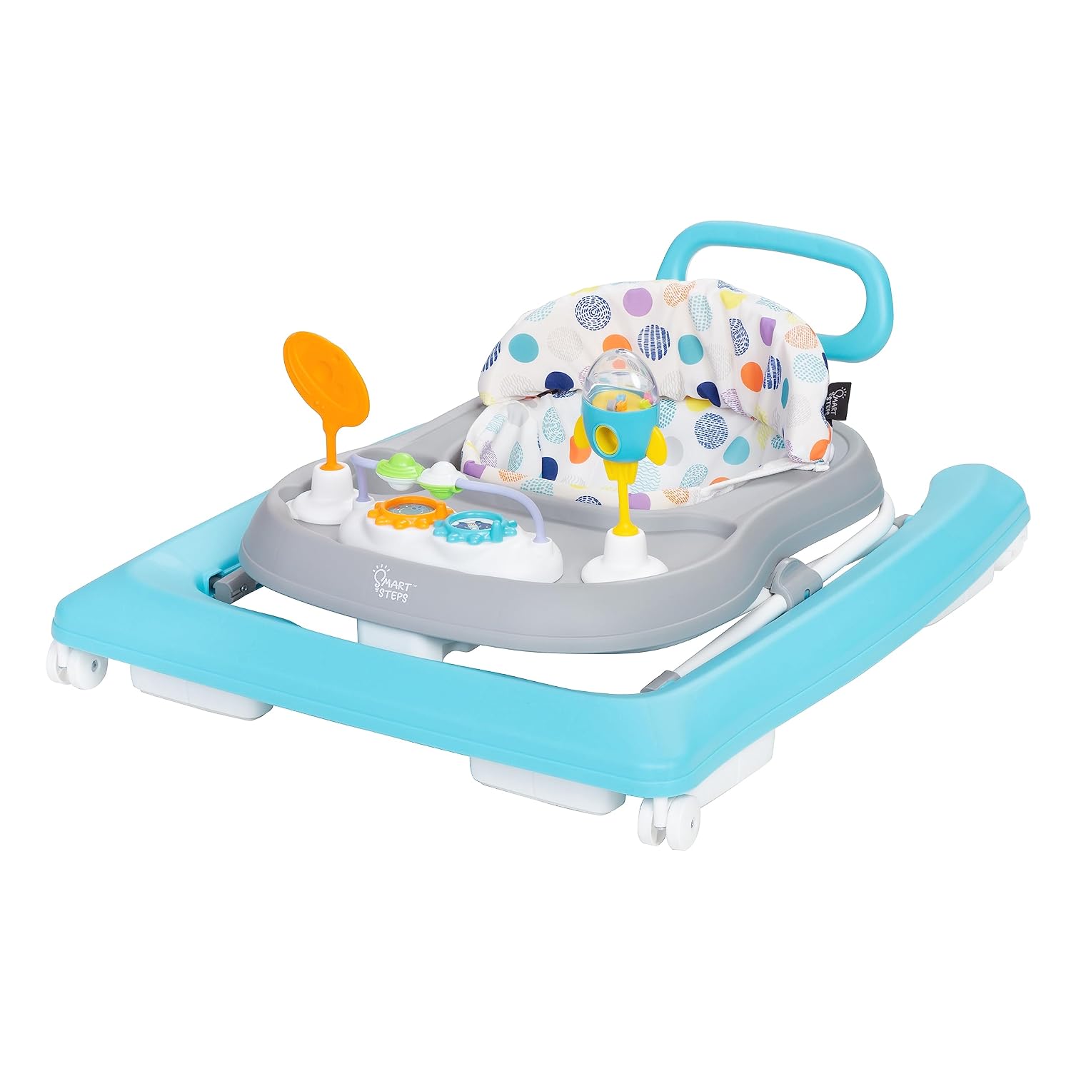 Smart Steps Trend Activity Walker with Removeable Toy Bar, Multi-Directional Front Wheels, Tray, Adjustable Height and Flat Fold Frame for Storage, Ages 6 Months +, Emily Pink