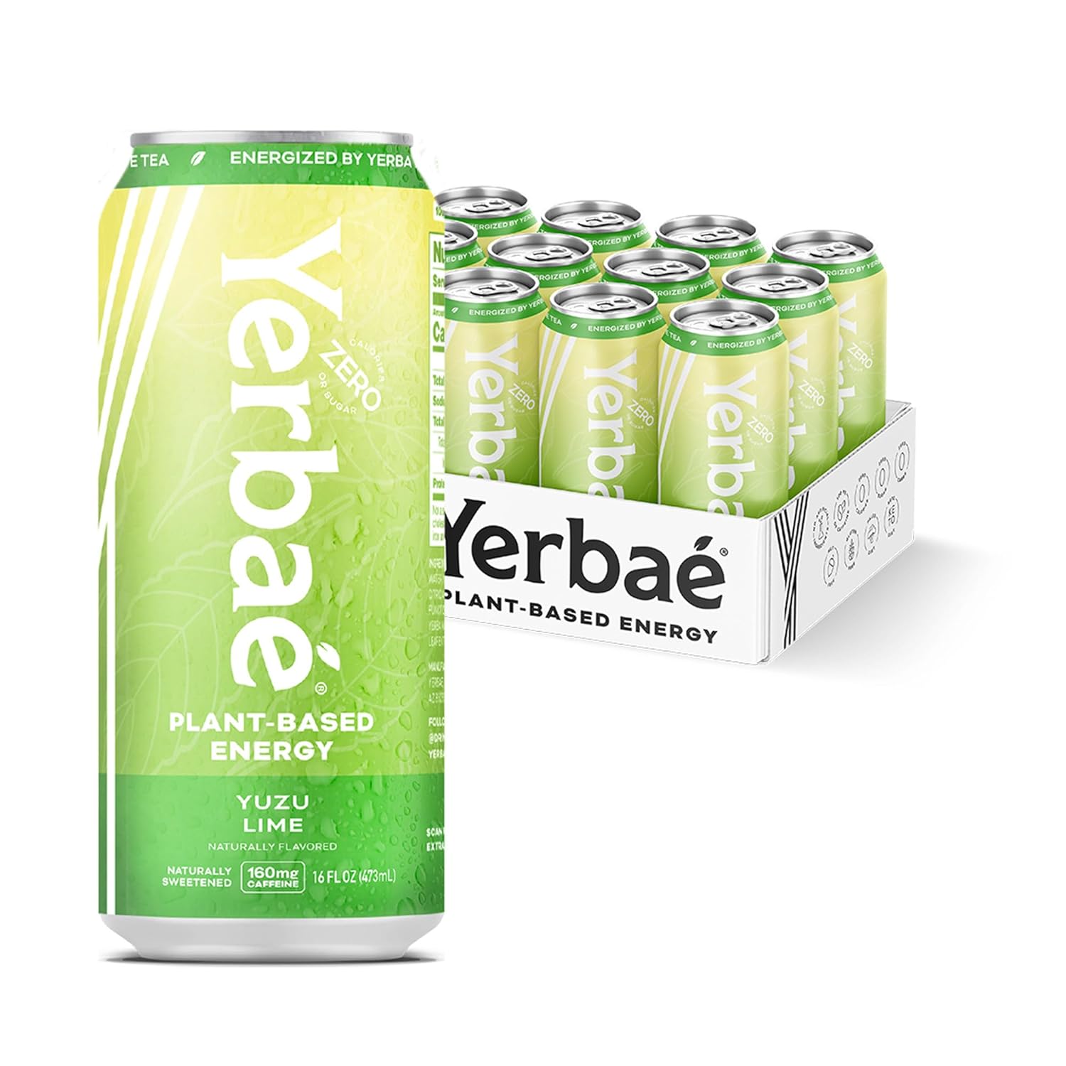 Yerbaé Energy Seltzer - Variety Performance Pack. No Sugar/Calories/Carbs. Energized by Yerba Mate Naturally Caffeinated Plant-Based, Healthy Alternative to Coffee/Sugary Sodas, Pack of 12, 12oz cans